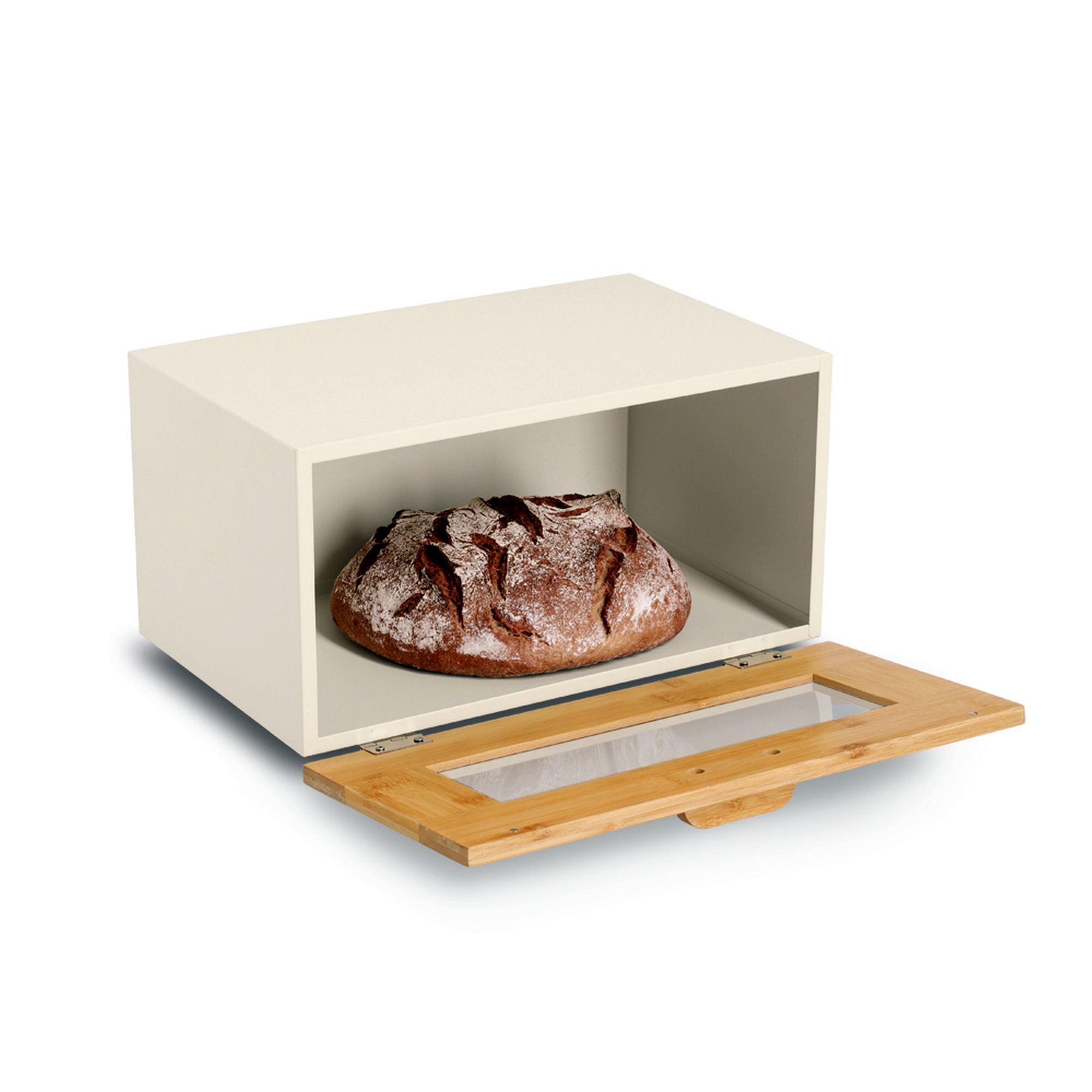 Zeller Brotkasten Bambus Metall 36,3x23,3x19,5cm Beige 25393