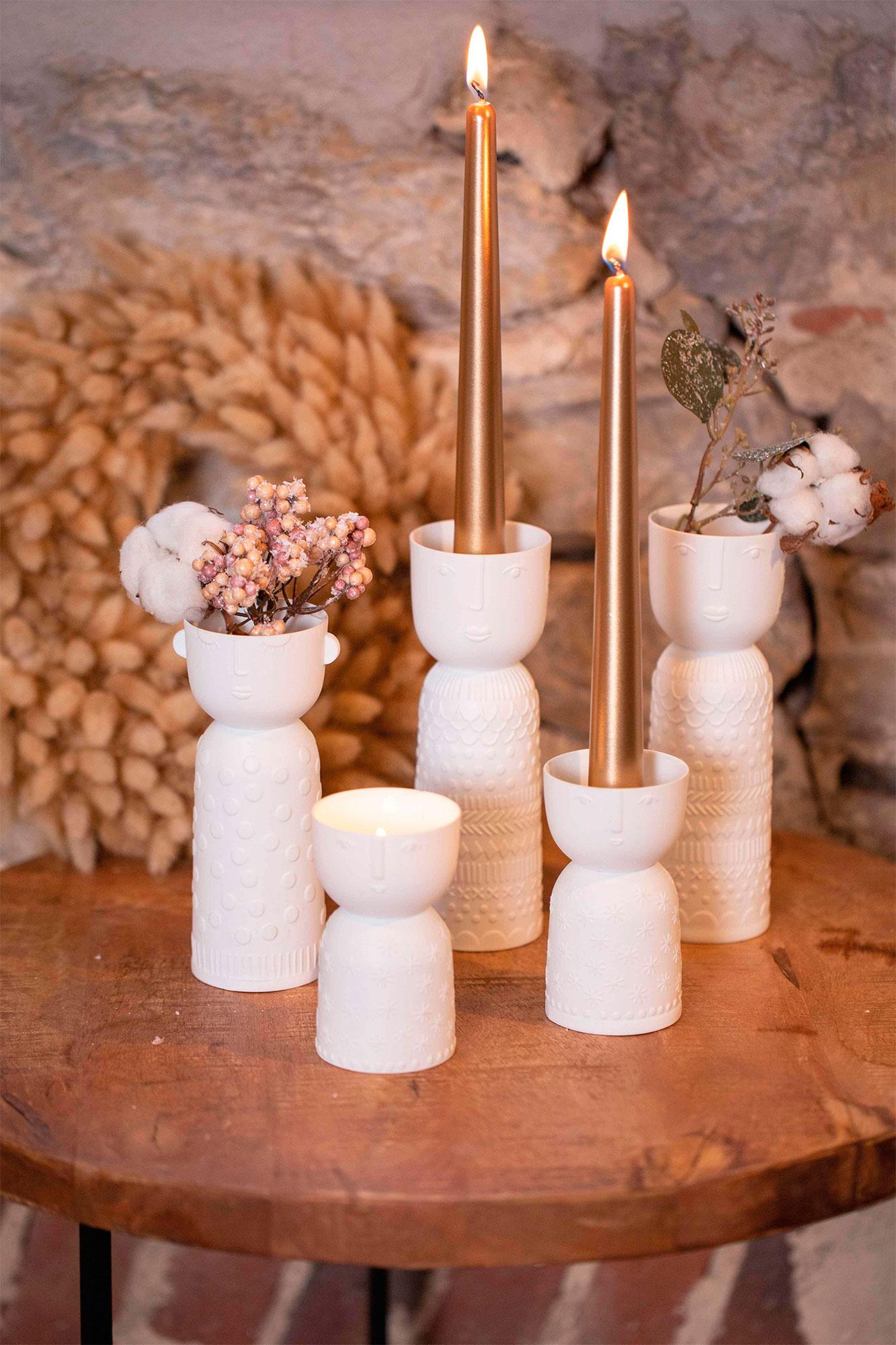 räder Living Naturgestalt Lucia Porzellanvase weiß 18 cm