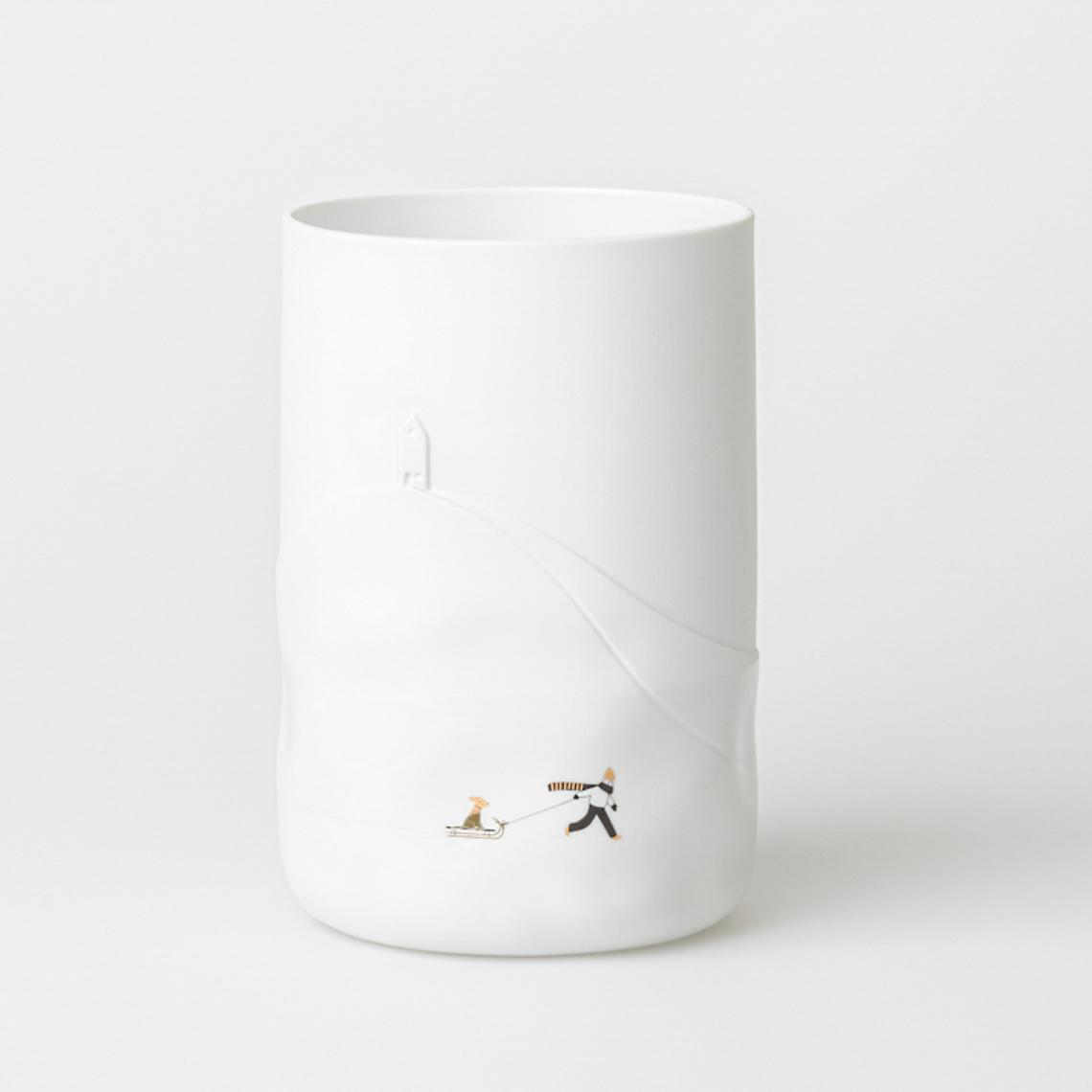 räder Vase Schneetag Hundeschlitten Porzellan weiß 0092546 räder Vase Schneetag Hundeschlitten Porzellan weiß 0092546