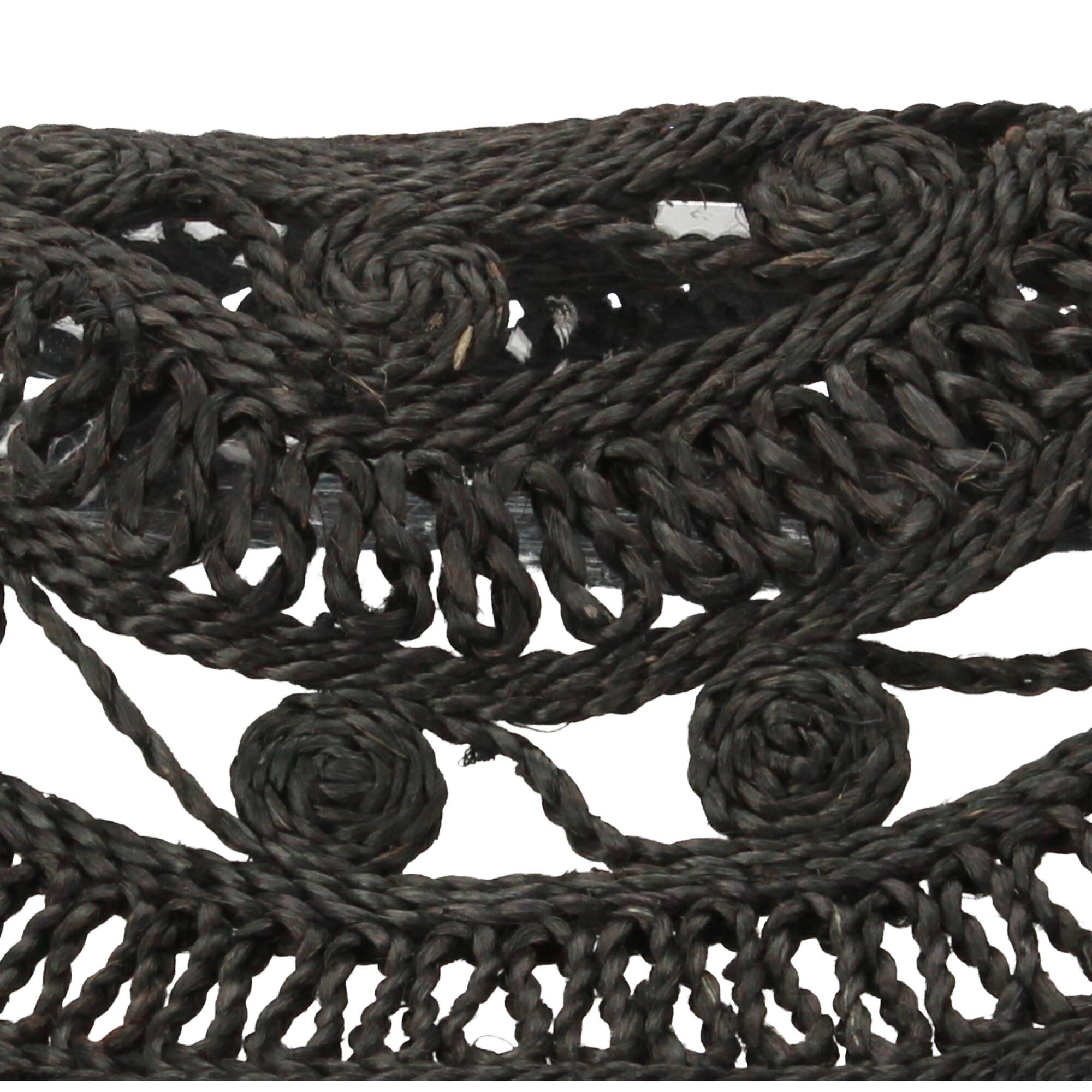 Chic Antique Teppich mit Muster 75cm Jute schwarz