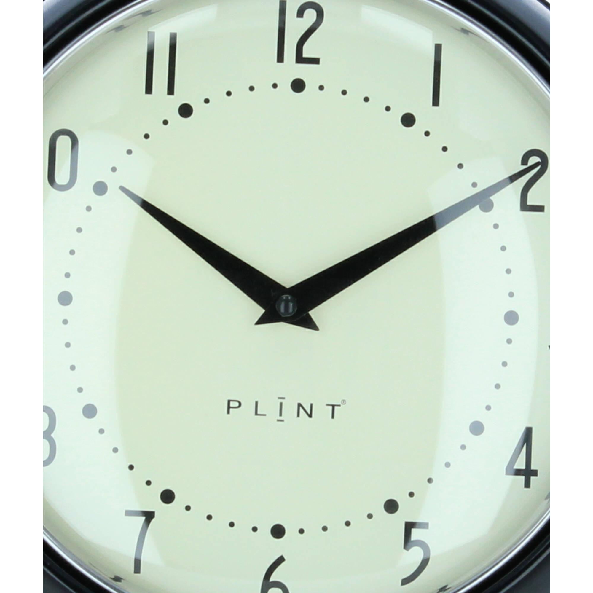 Plint Wanduhr Küchenuhr Retro black schwarz Uhr 
