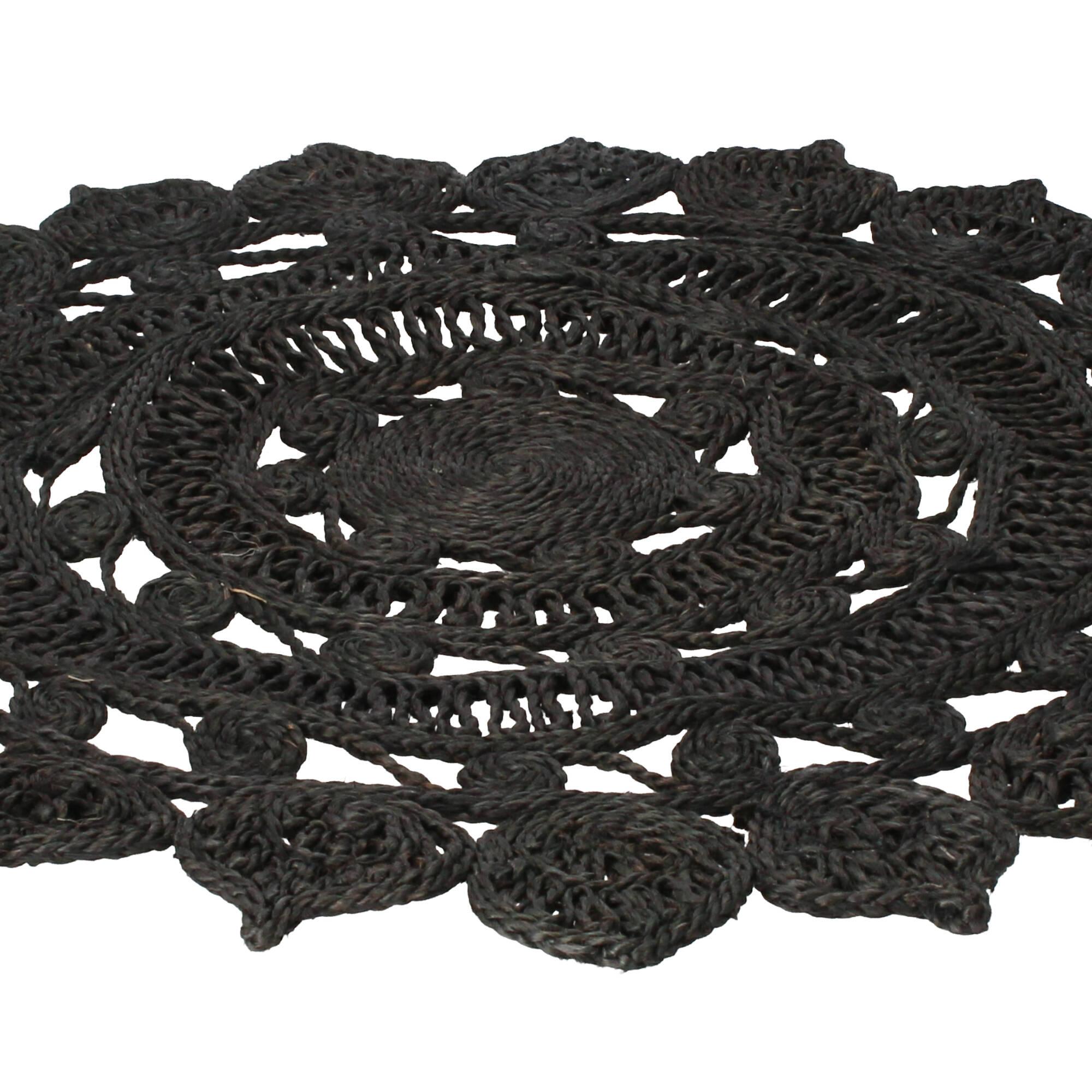 Chic Antique Teppich mit Muster 75cm Jute schwarz Chic Antique Teppich mit Muster 75cm Jute schwarz