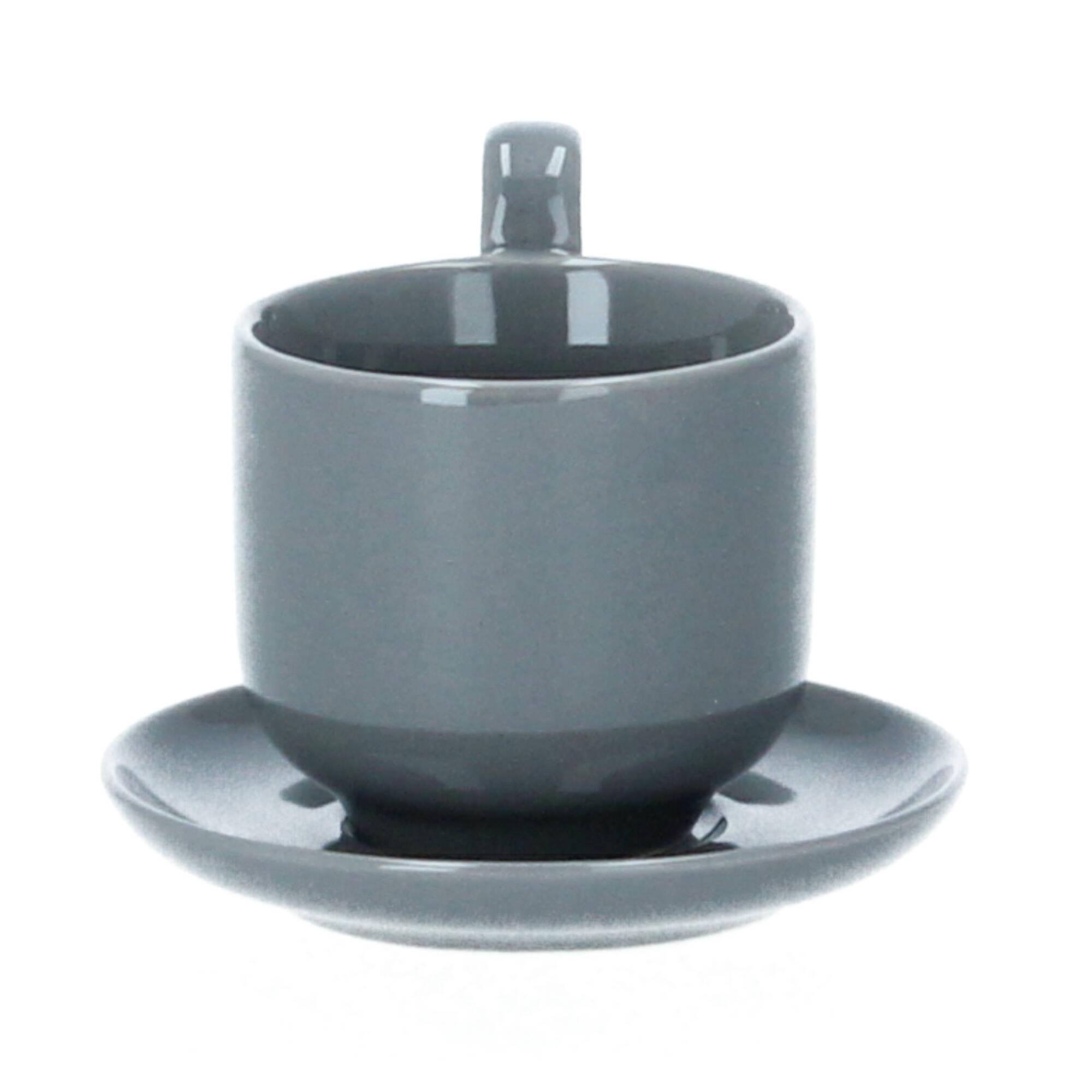 blomus RO 2 Espressotassen mit Untertasse 80 ml Porzellan sharkskin