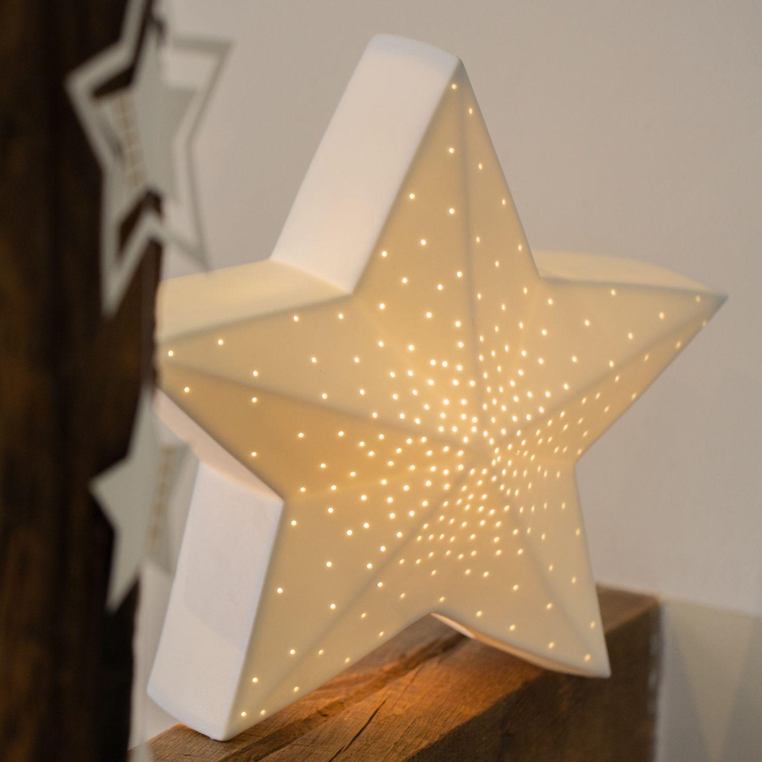 räder Tischlampe Sternleuchte Porzellan 30x11,5x27cm weiß 0092767 räder Tischlampe Sternleuchte Porzellan 30x11,5x27cm weiß 0092767