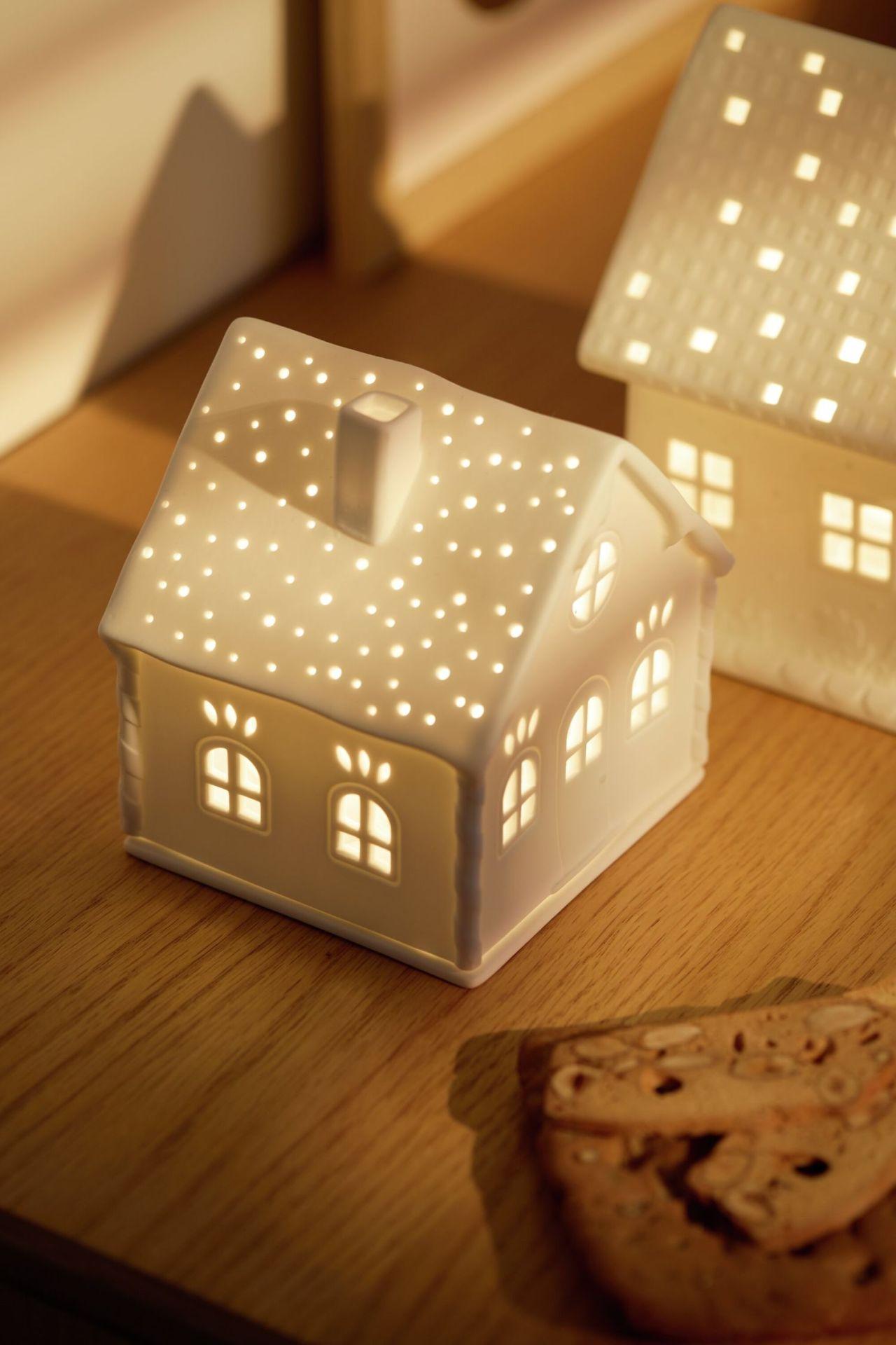 räder Lichthaus Zuckerstangenhaus Teelichthalter weiß 0092844