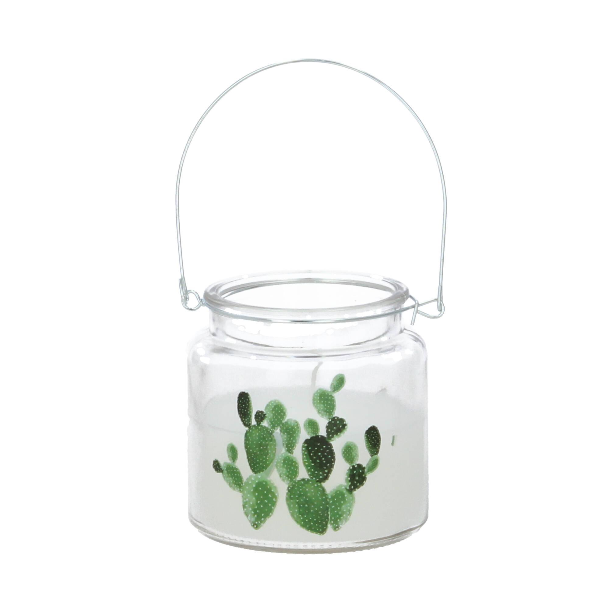 Villa Collection Kerze im Glas mit Kaktus Motiv
