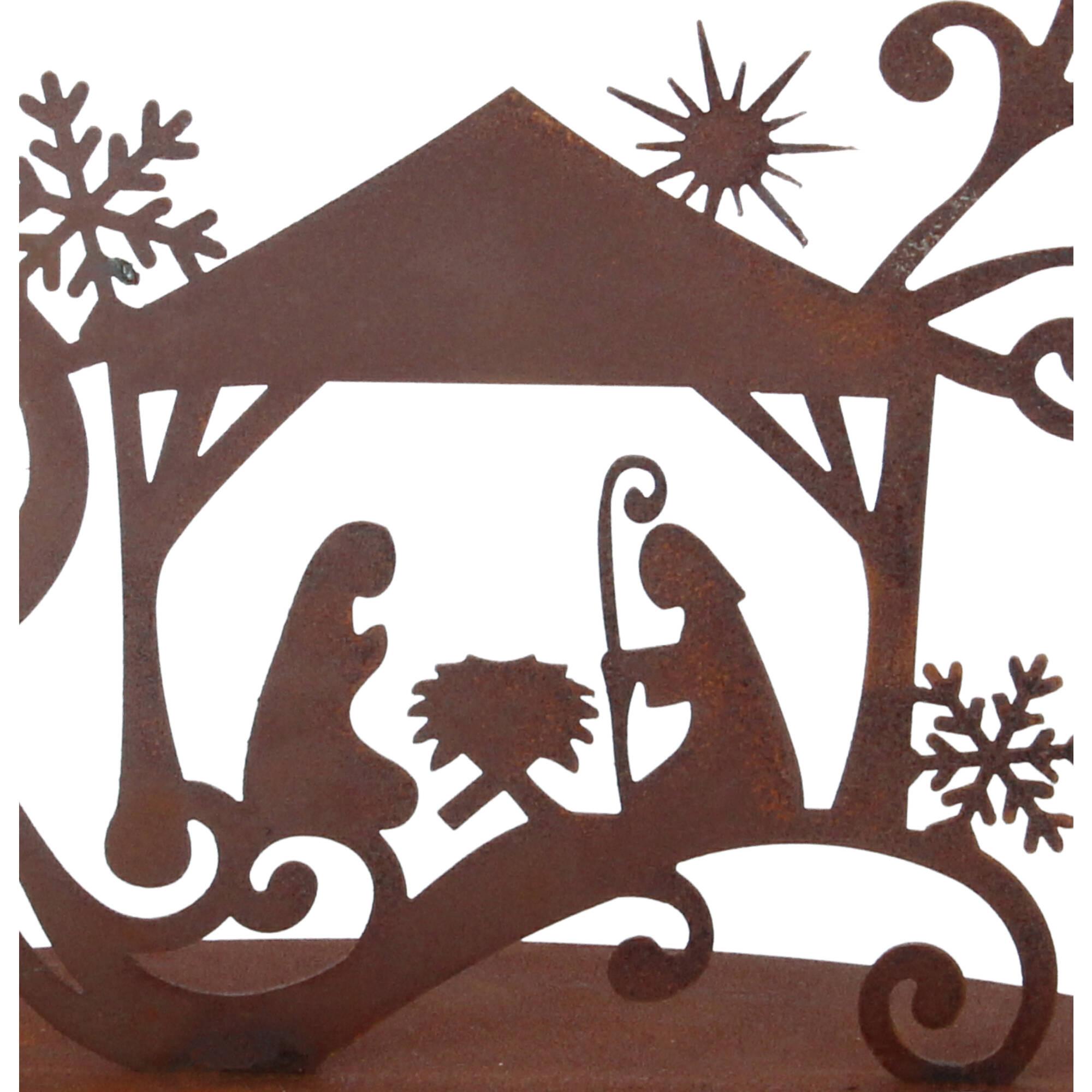 Ferrum Edelrost Kerzenhalter Teelichthalter Krippe 24x26 cm Ferrum Edelrost Kerzenhalter Teelichthalter Krippe 24x26 cm