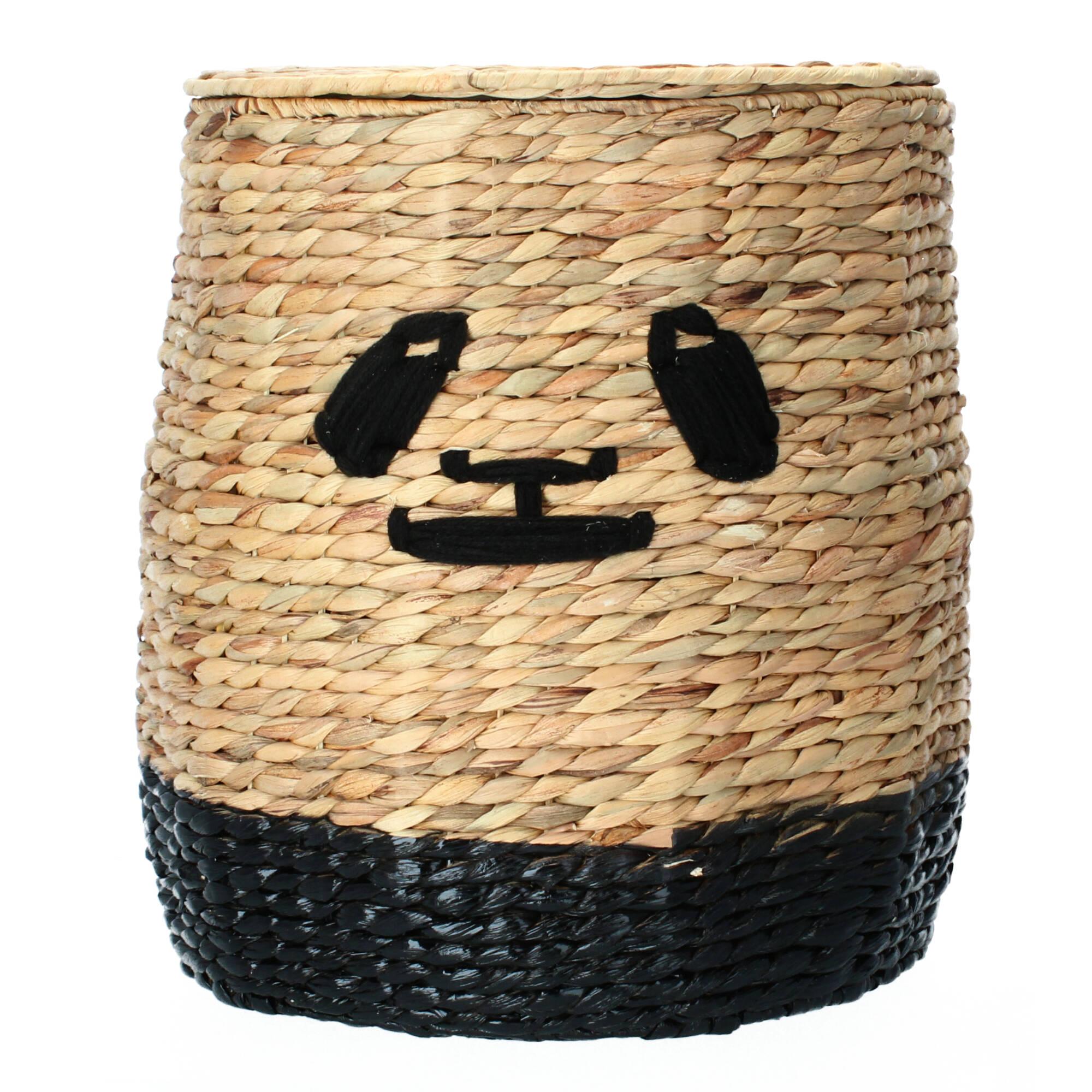Bloomingville Aufbewahrungskorb Panda Korb mit Deckel Wasserhyazinthe Bloomingville Aufbewahrungskorb Panda Korb mit Deckel Wasserhyazinthe