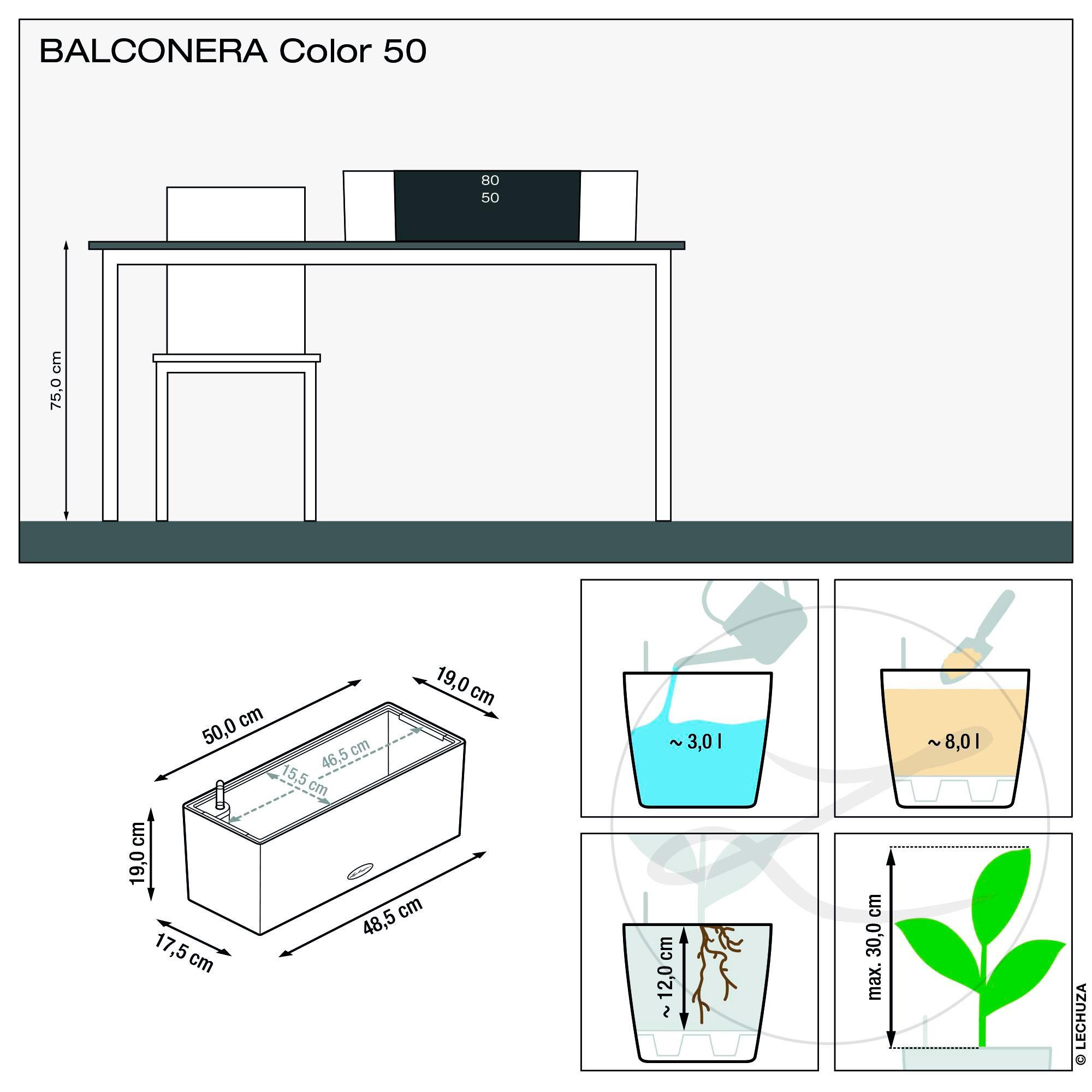 Lechuza Blumenkasten Balconera Color 50 sandbraun