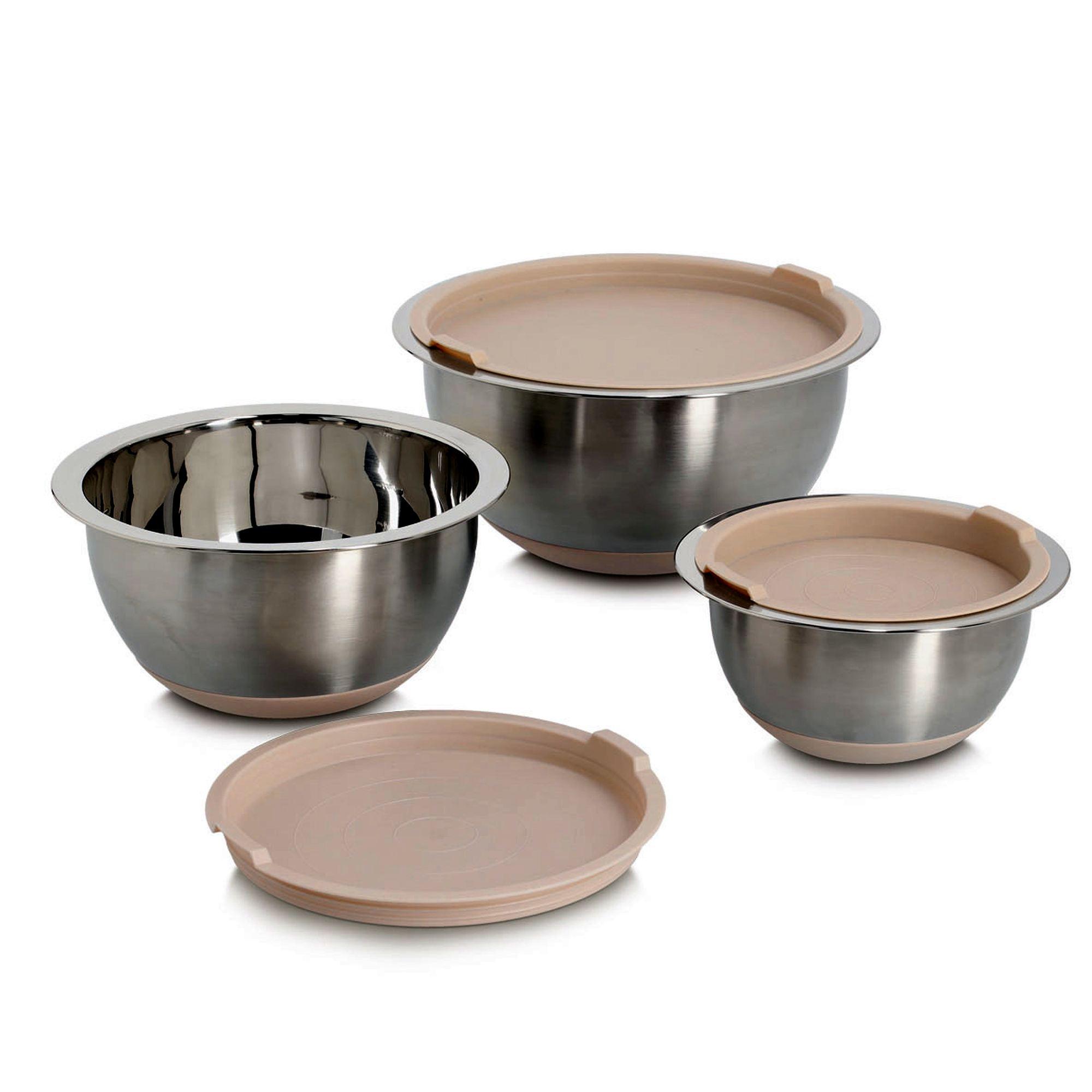 Zeller Schüssel-Set 3-teilig mit Deckeln Edelstahl 27369