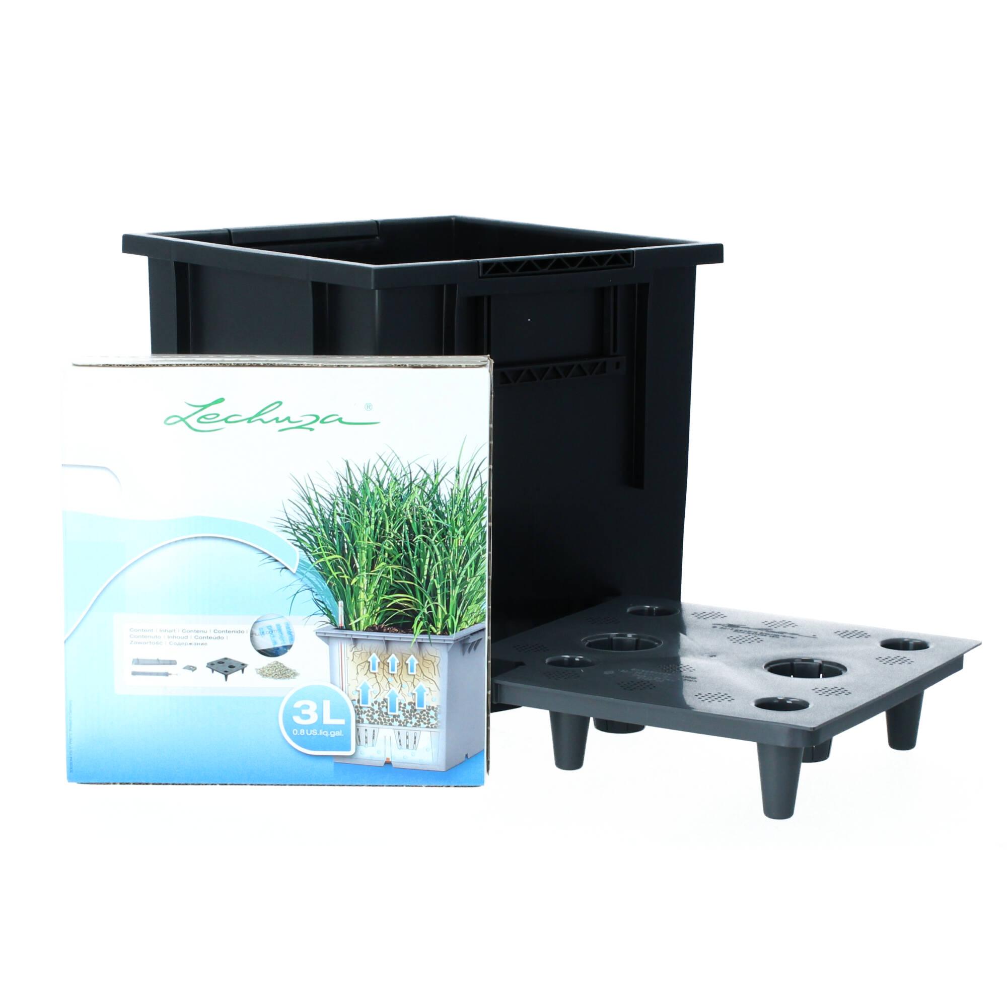 Lechuza Blumentopf groß Cube Cottage 30 graphitschwarz