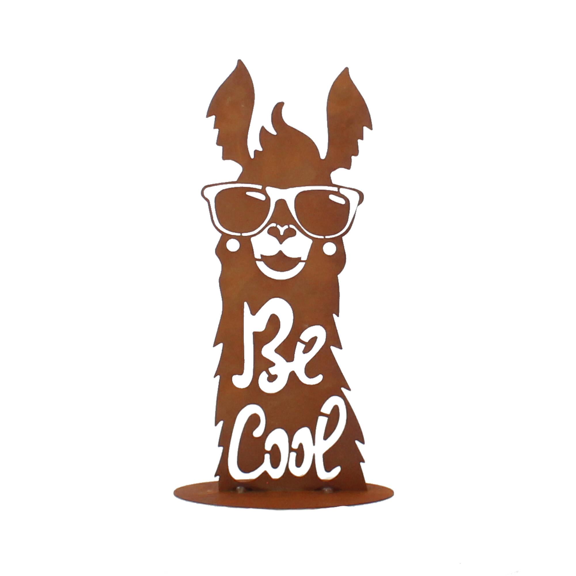 Ferrum Gartendeko Lama Be Cool 39x15cm Edelrost 5-0580