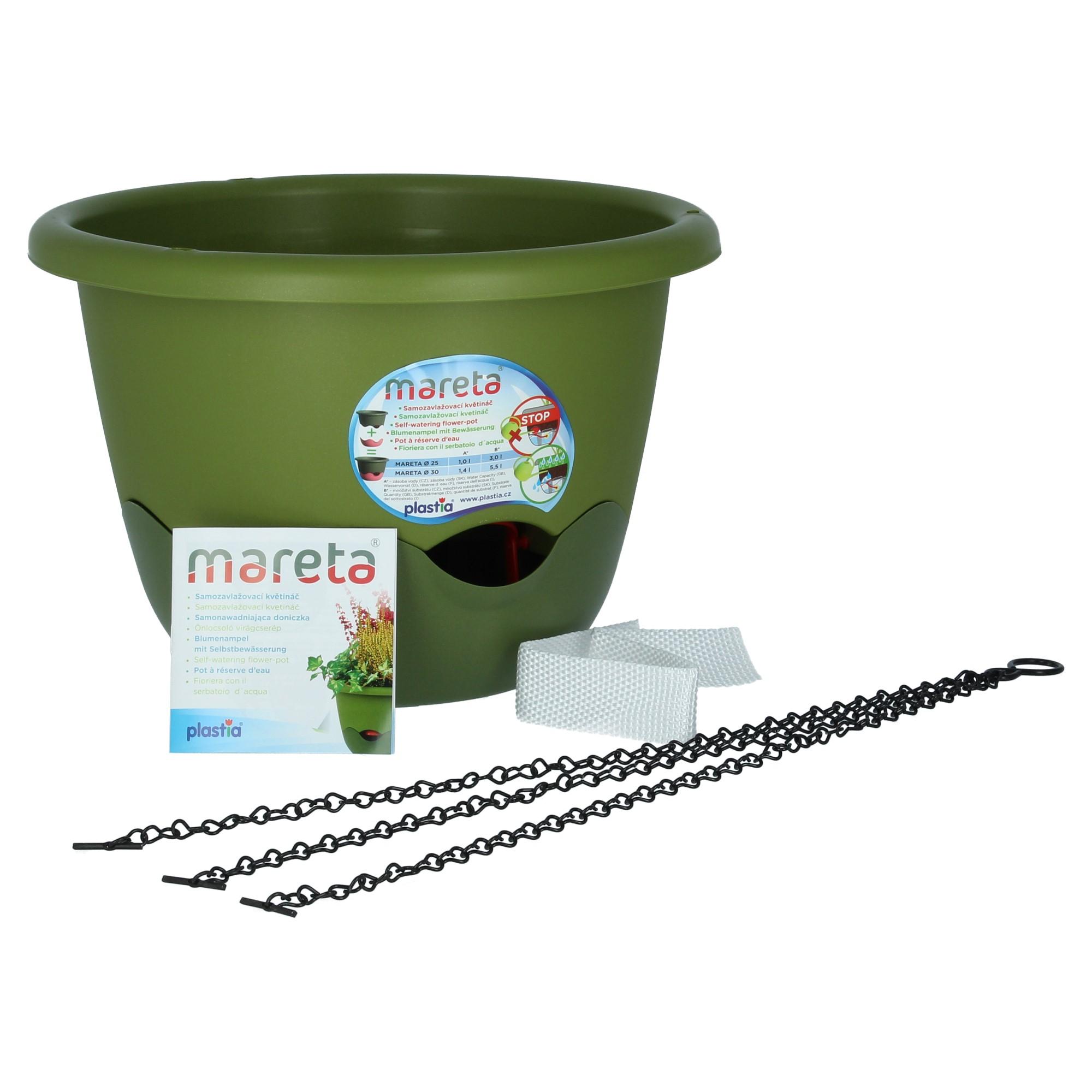 Plastia Blumenampel Mareta 30 grün-grün Wasserspeicher