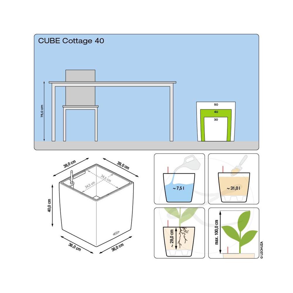 Lechuza Blumentopf gross Cube Cottage 40 graphitschwarz Lechuza Blumentopf gross Cube Cottage 40 graphitschwarz