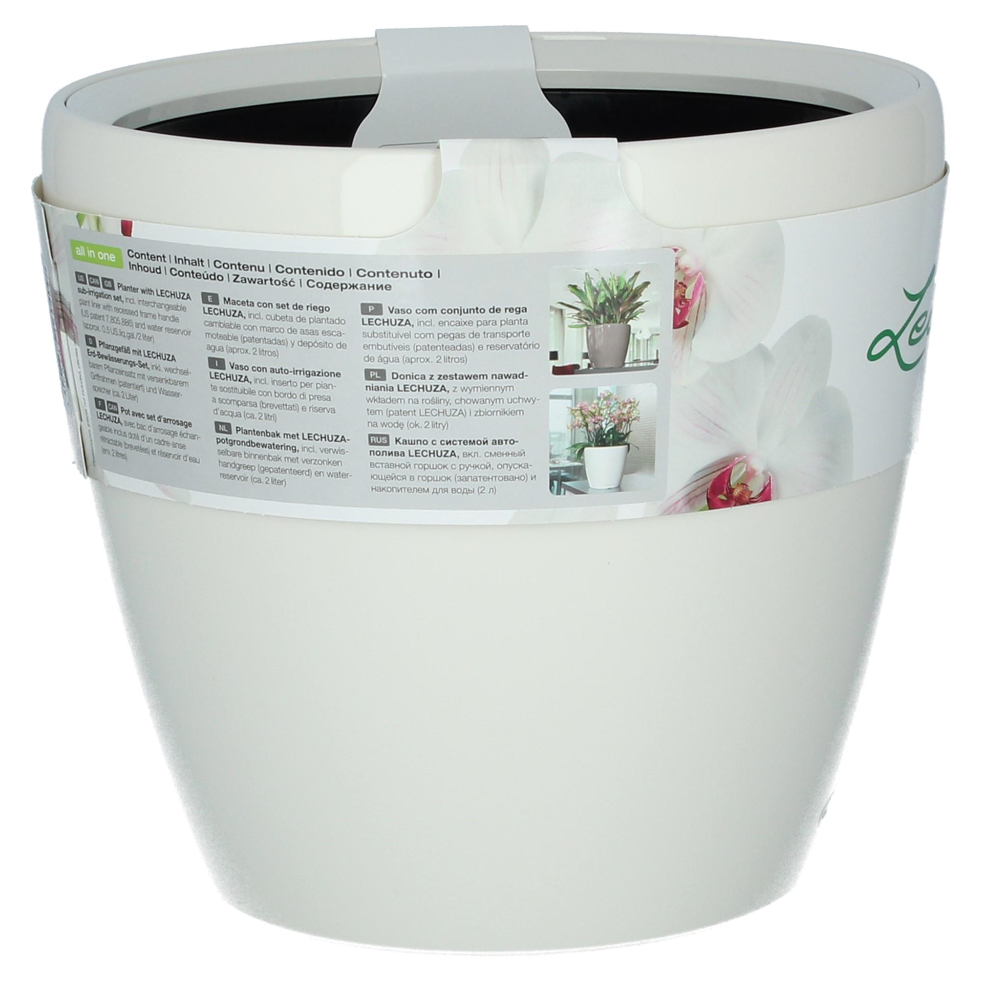 Lechuza Blumentopf rund Classico 28 LS weiß hochglanz