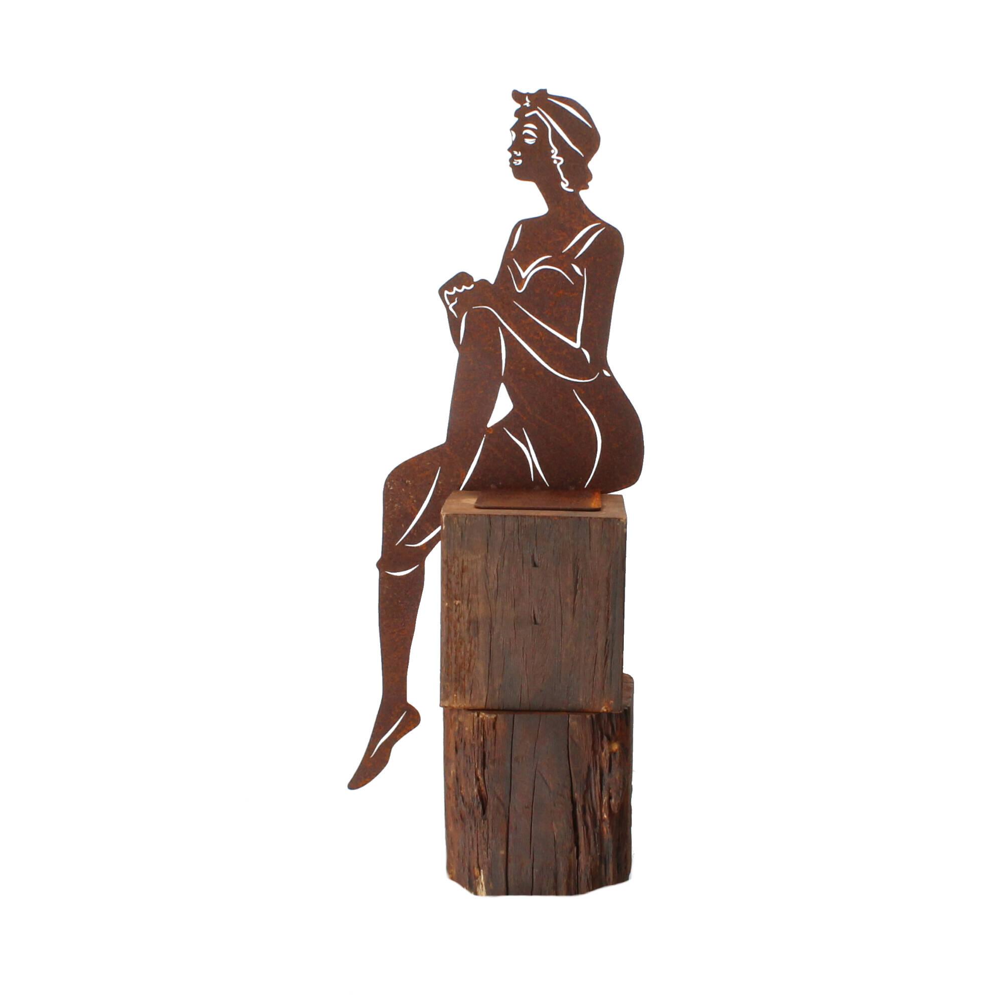 Lünemann Gartendeko Dame Badeanzug Edelrost 60cm