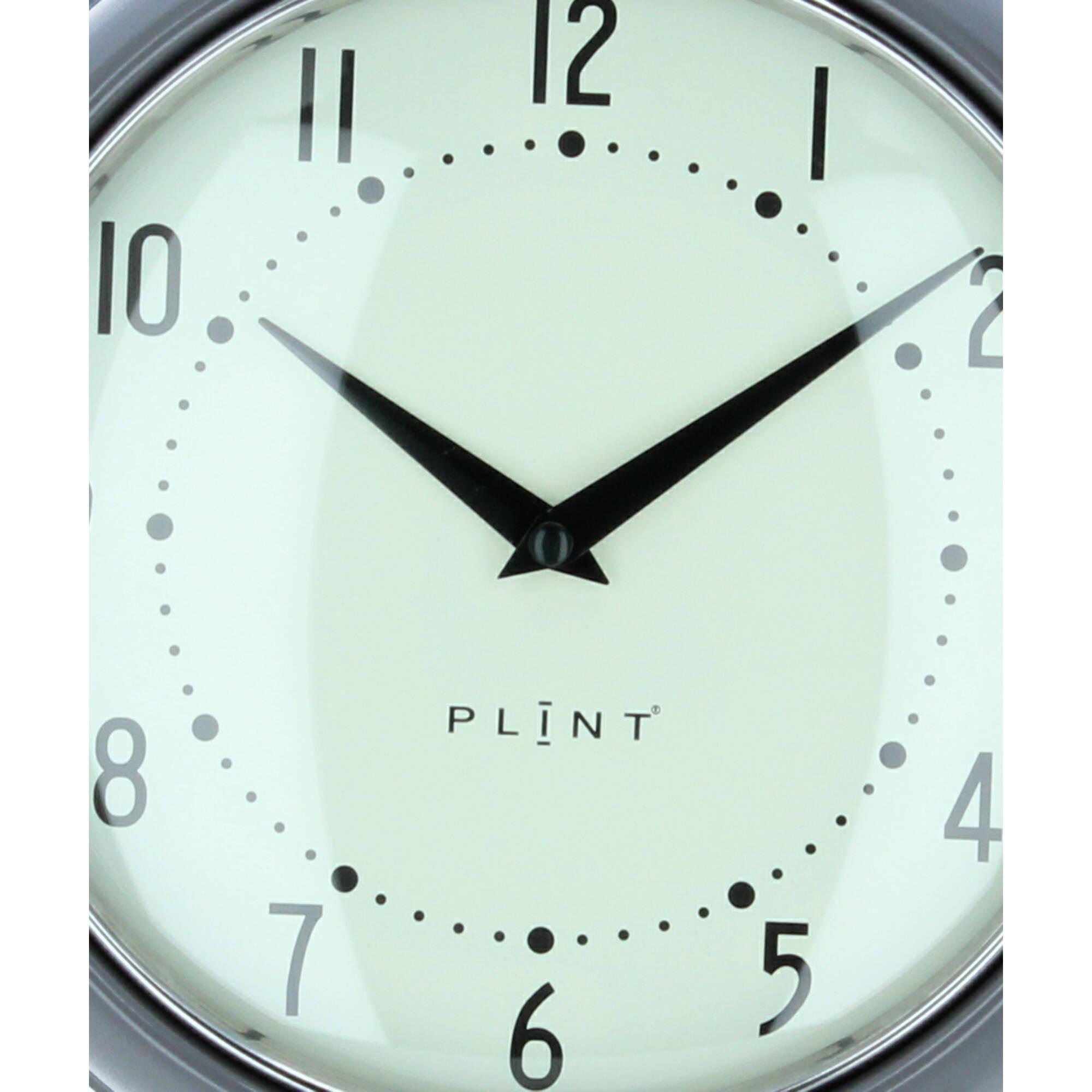 Plint Wanduhr Küchenuhr Retro almost black grau Uhr