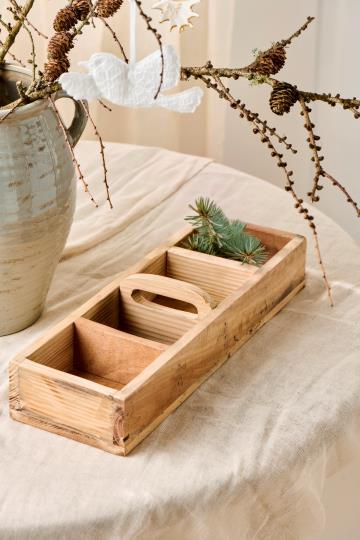 IB Laursen Kiste mit 4 Fächern Quergriff Holz Unikat Upcycling 21780-00 IB Laursen Kiste mit 4 Fächern Quergriff Holz Unikat Upcycling 21780-00
