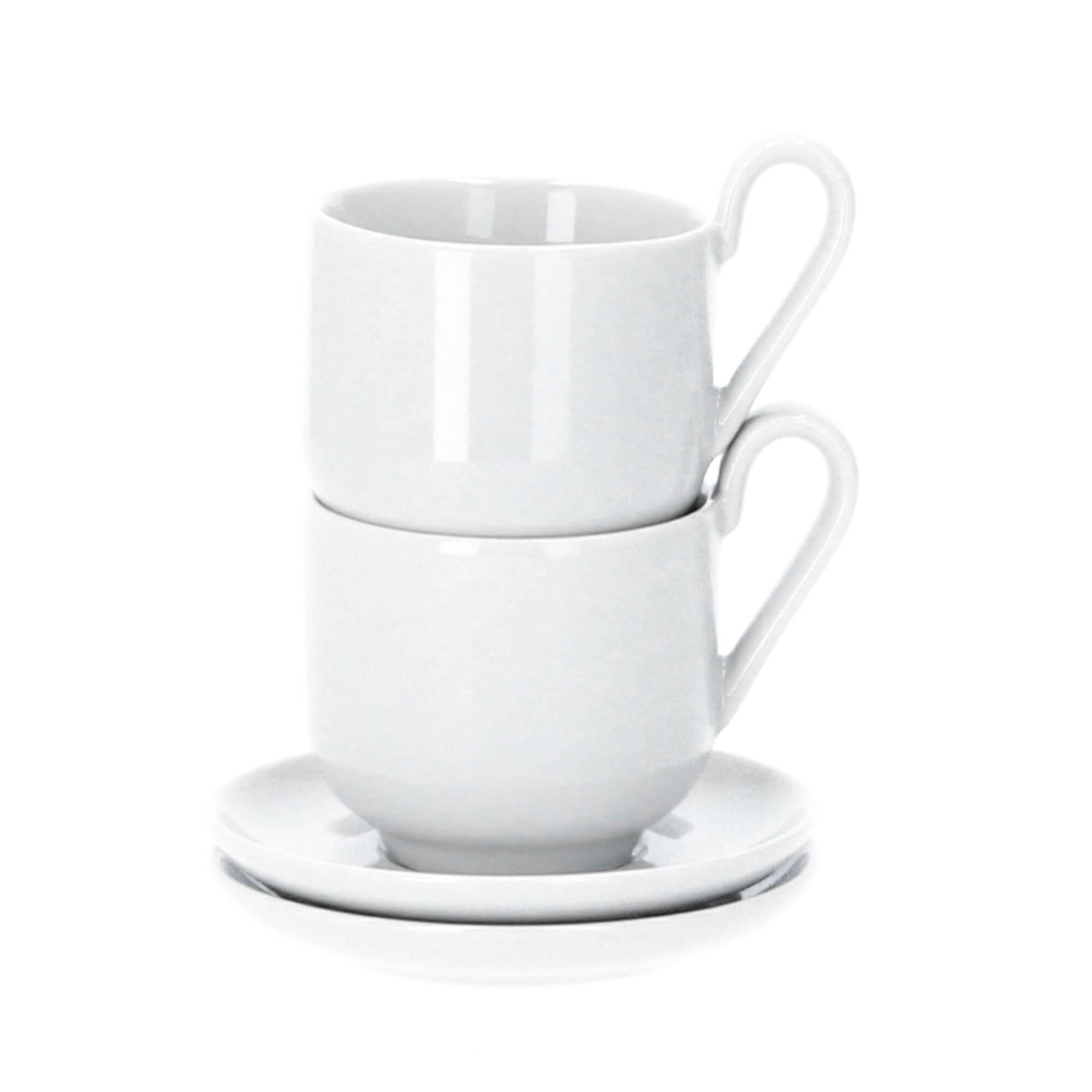 blomus RO 2 Espressotassen mit Untertasse 80 ml Porzellan nimbus cloud