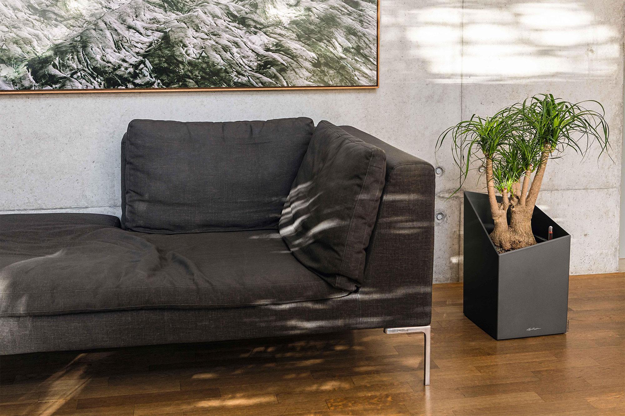 Lechuza Pflanzkübel hoch Cursivo 30 taupe hochglanz braun