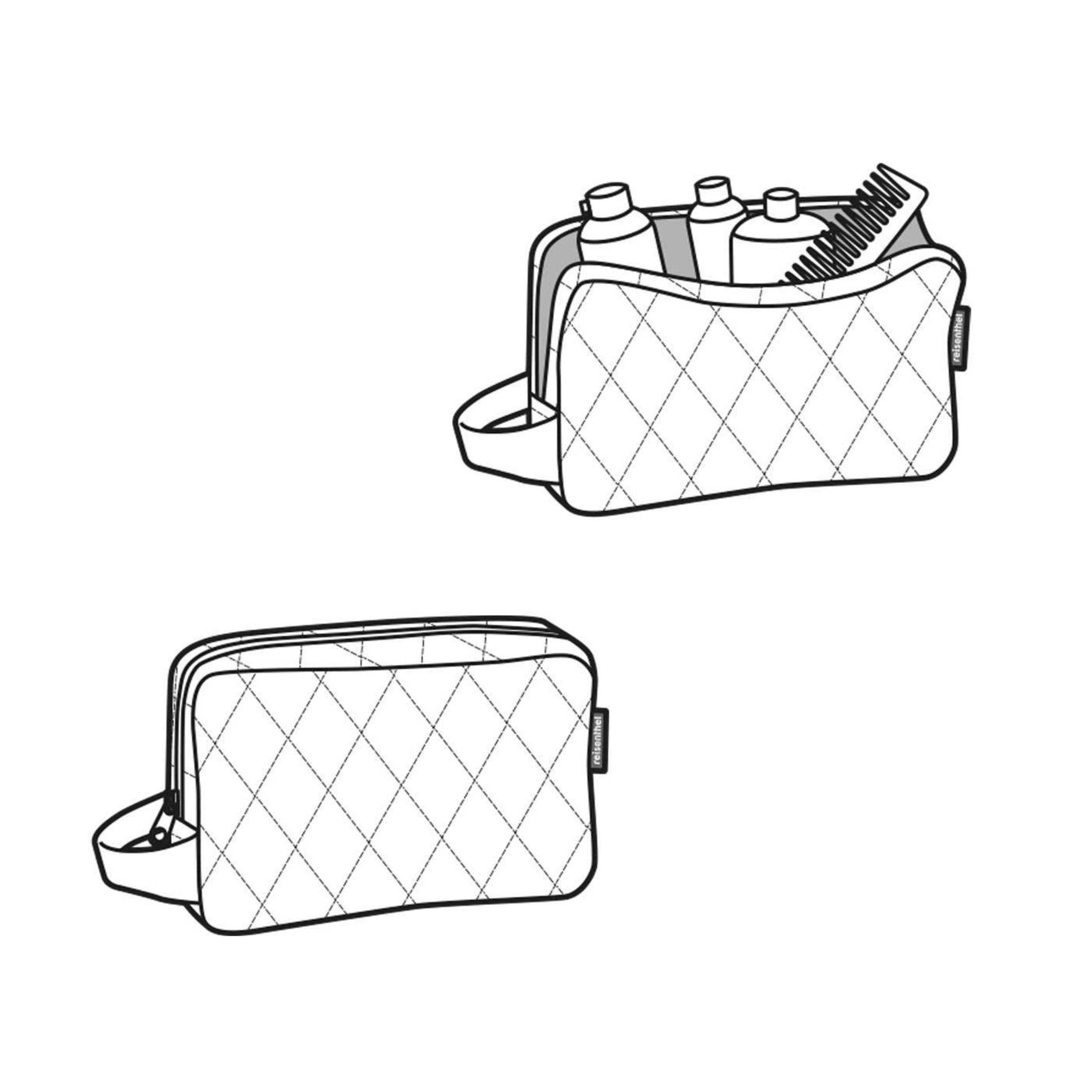 reisenthel kulturbeutel cosmeticpouch M rhombus light grau