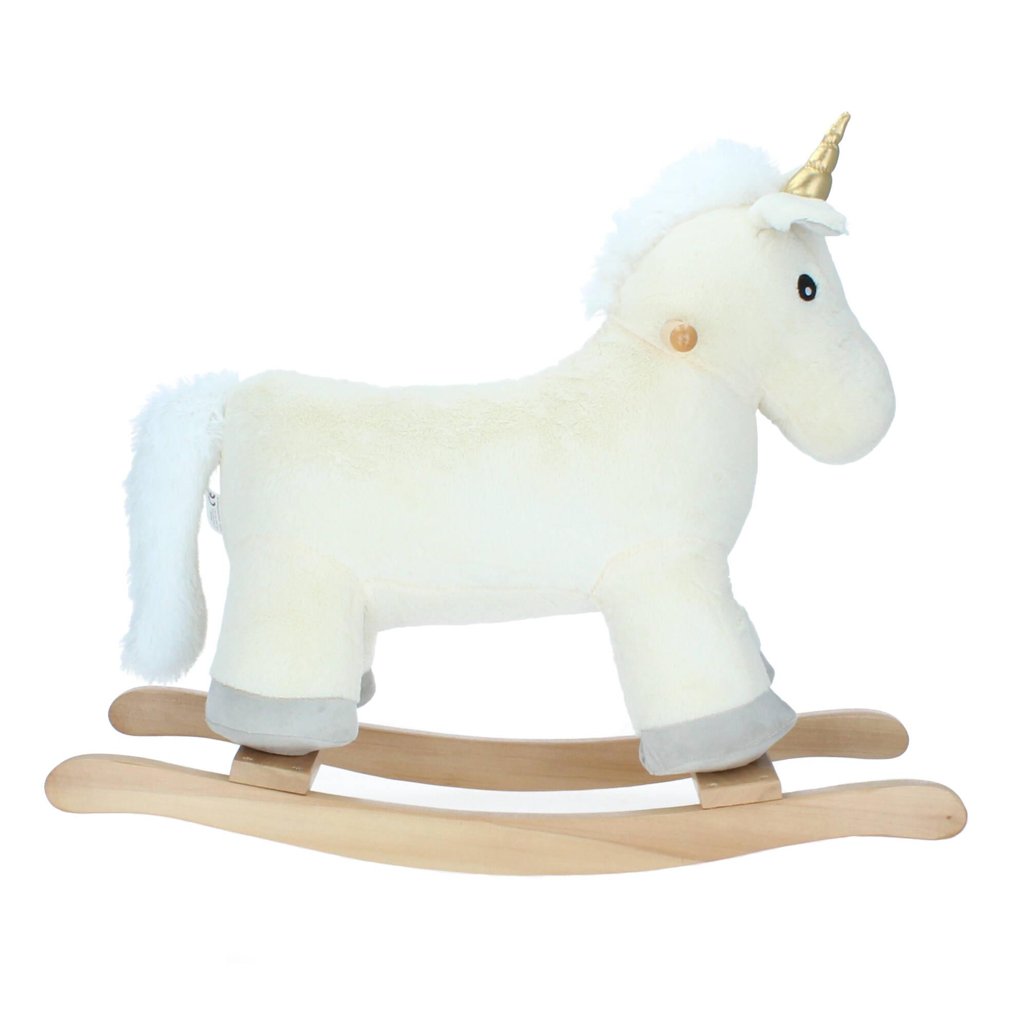 JaBaDaBaDo Schaukeltier Schaukelpferd Einhorn Plüsch weiß