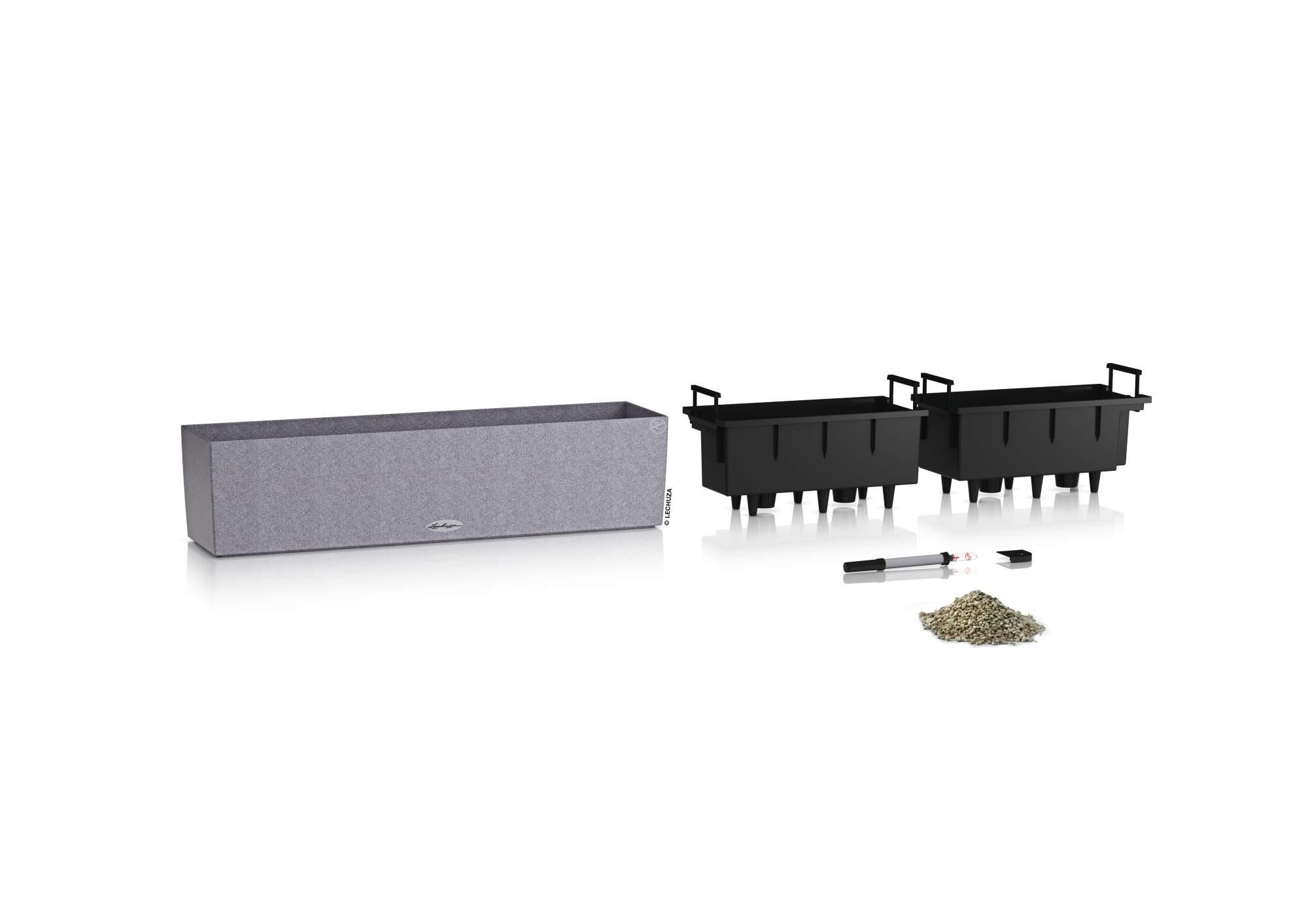 Lechuza Blumenkasten Balconera Stone 80 steingrau