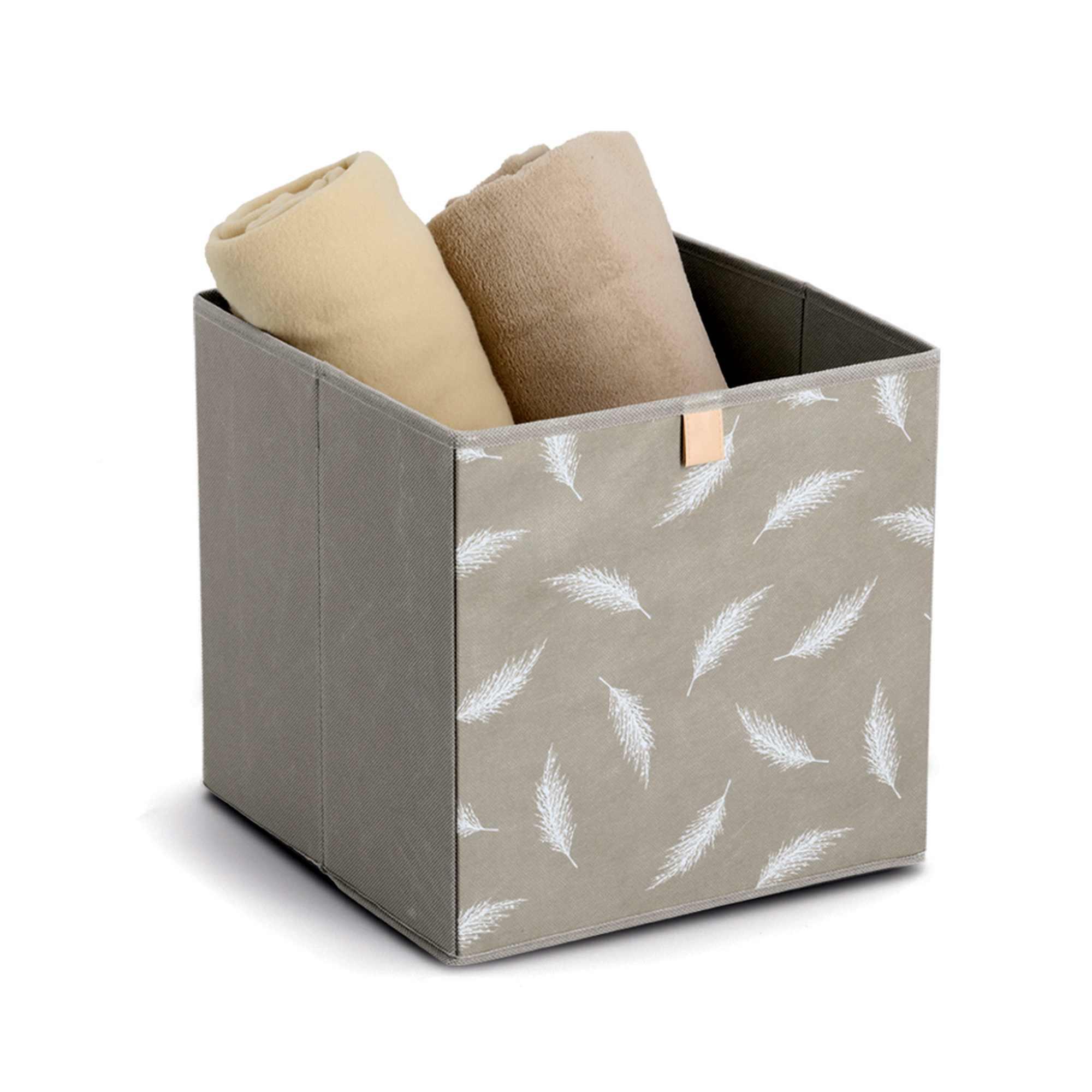 Zeller Aufbewahrungsbox Feather Vlies braun 32x32x32 14537 Zeller Aufbewahrungsbox Feather Vlies braun 32x32x32 14537