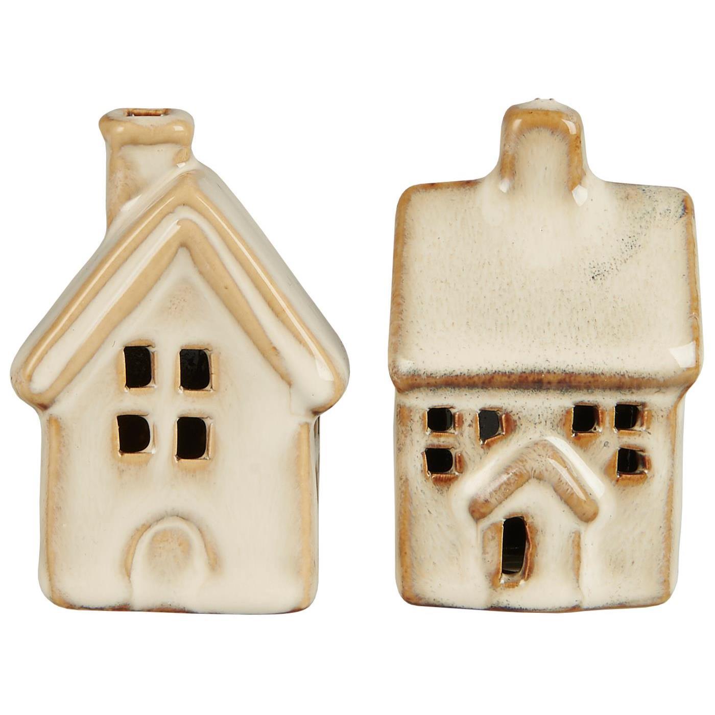 IB Laursen Teelichthalter Lichthaus 2er-Set Mini beige 92210-99