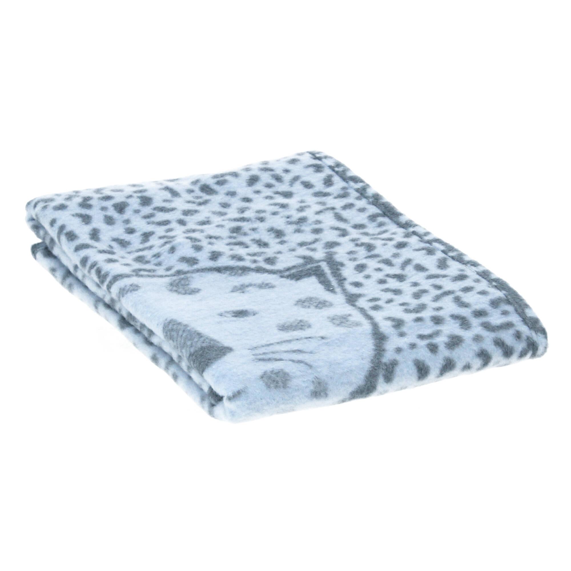 David Fussenegger Babydecke VELVET Kids Plaid Leopard 65x90 cm hellblau