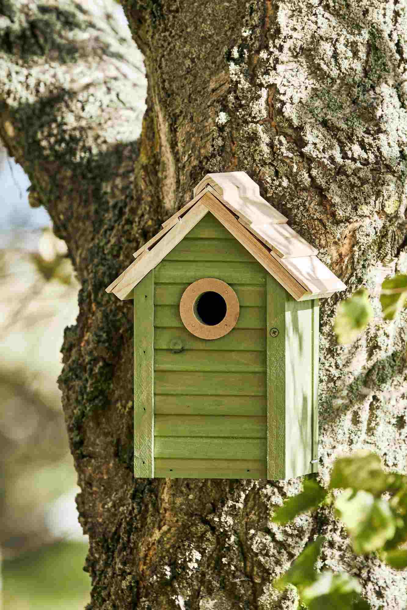 IB Laursen Nistkasten Vogelhaus Grün - naturf. Dach Loch 32mm IB Laursen Nistkasten Vogelhaus Grün - naturf. Dach Loch 32mm