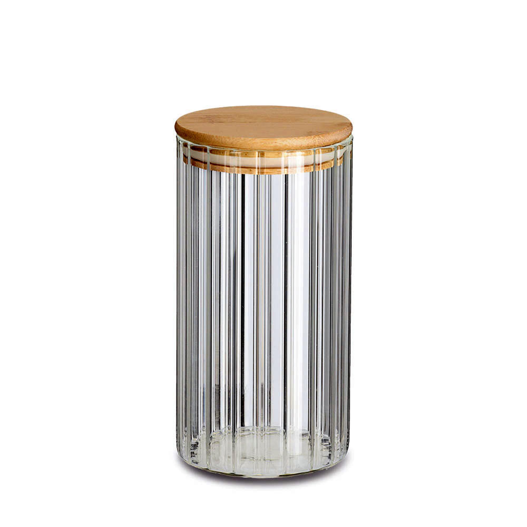 Zeller Present Vorratsglas "Rillen" 850ml Bambusdeckel 19471