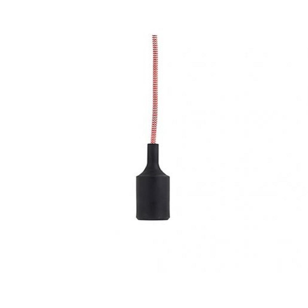 Kikkerland geflochtene Pendelleuchte rot/weiß, LP50-RW-EU