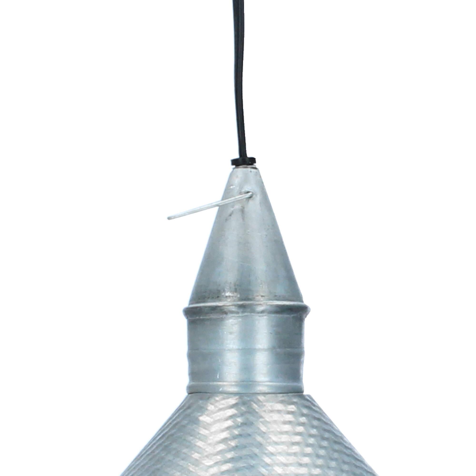 Hoff Lampe Metall Schirmlampe Deckenlampe geriffelt