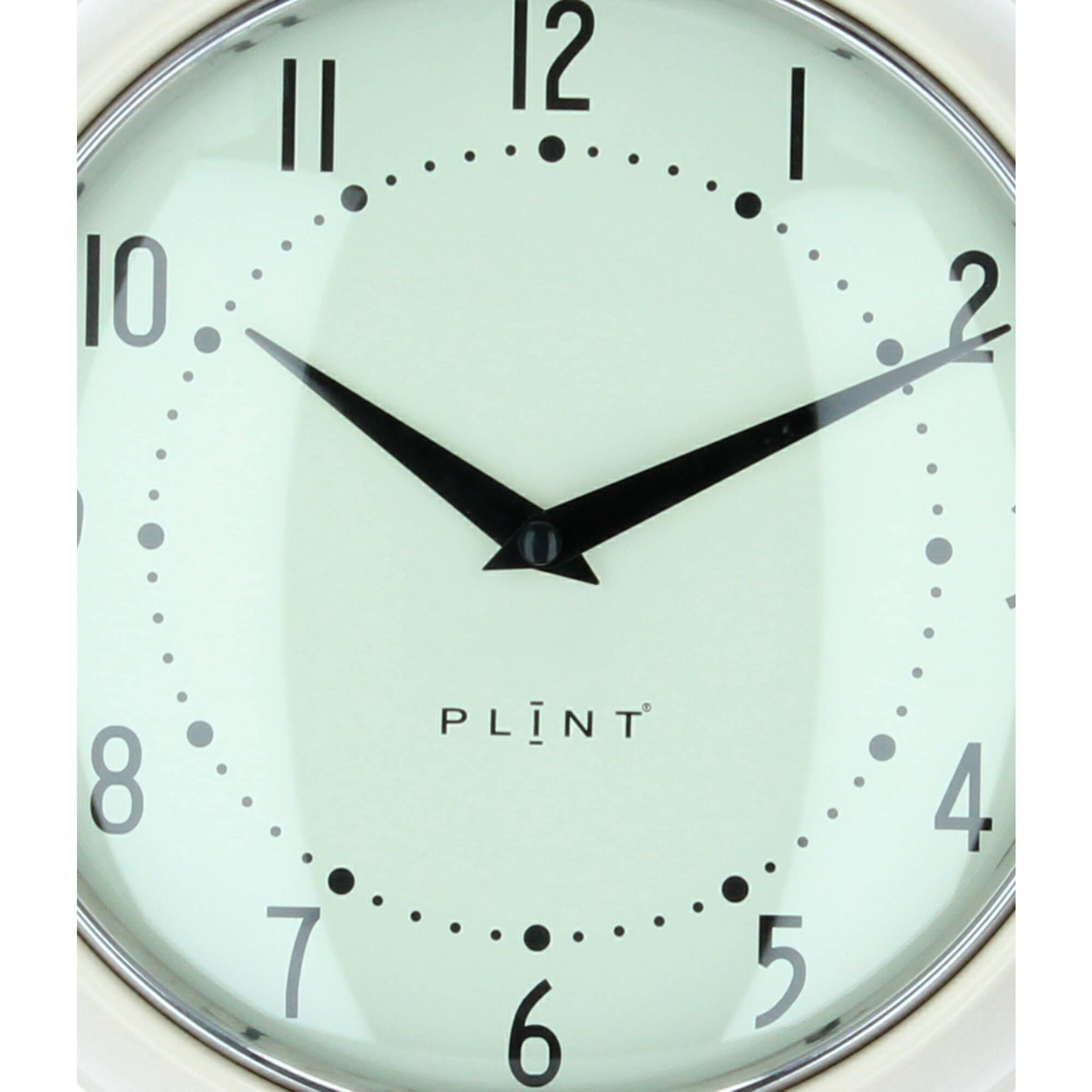 Plint Wanduhr Küchenuhr Retro cream cremeweiß weiß