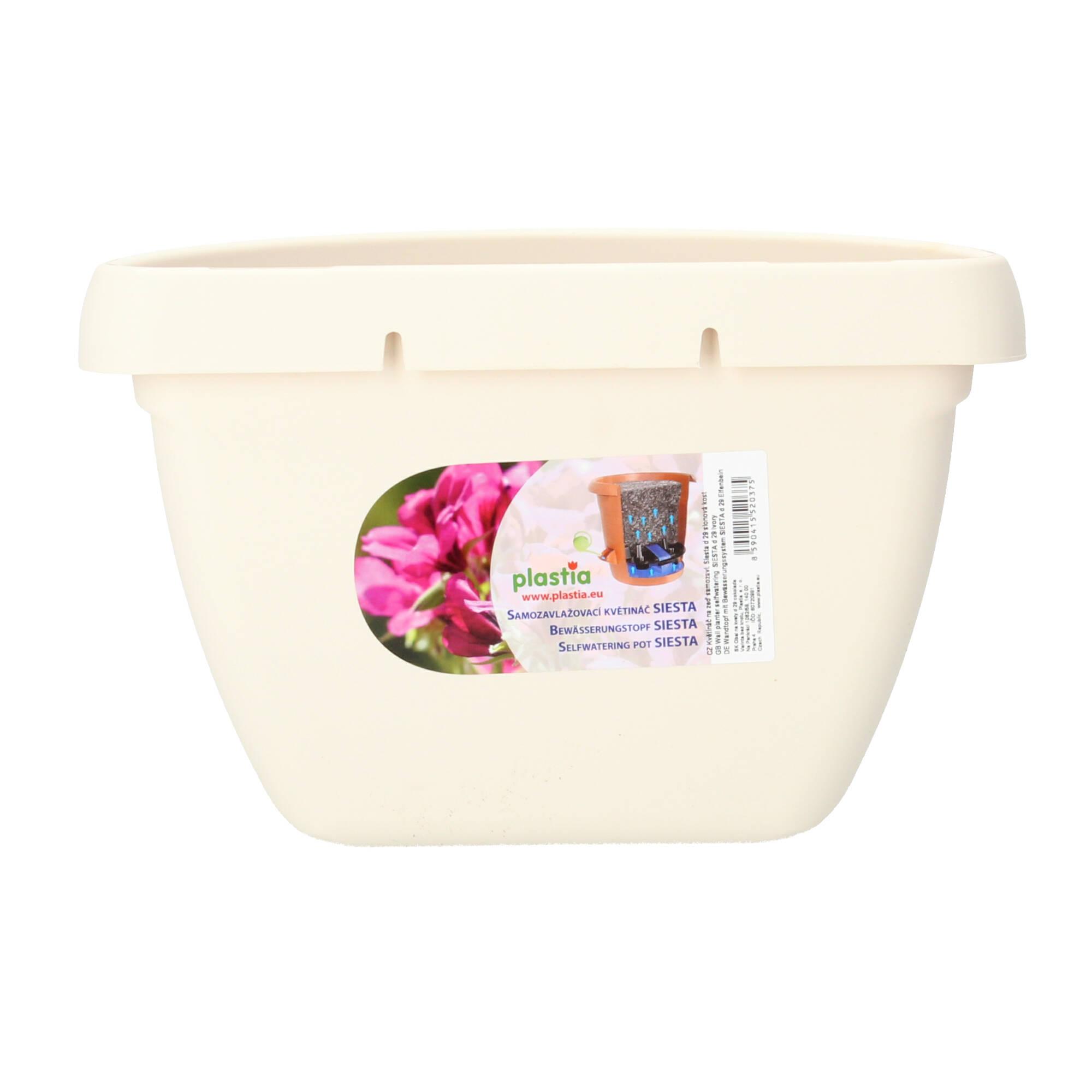 Plastia Blumentopf Siesta Wandmontage weiß Wasserspeicher