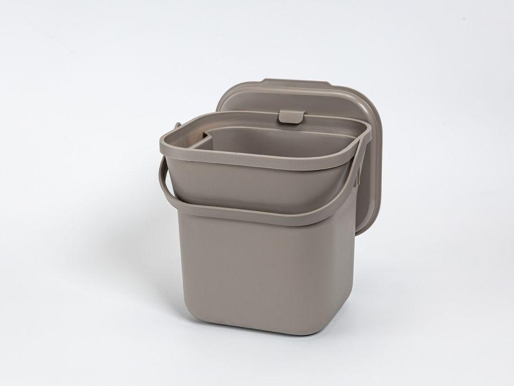 Plastia Behälter 6L mit Einsatz Taupe Braun Kaffeesatz Plastia Behälter 6L mit Einsatz Taupe Braun Kaffeesatz