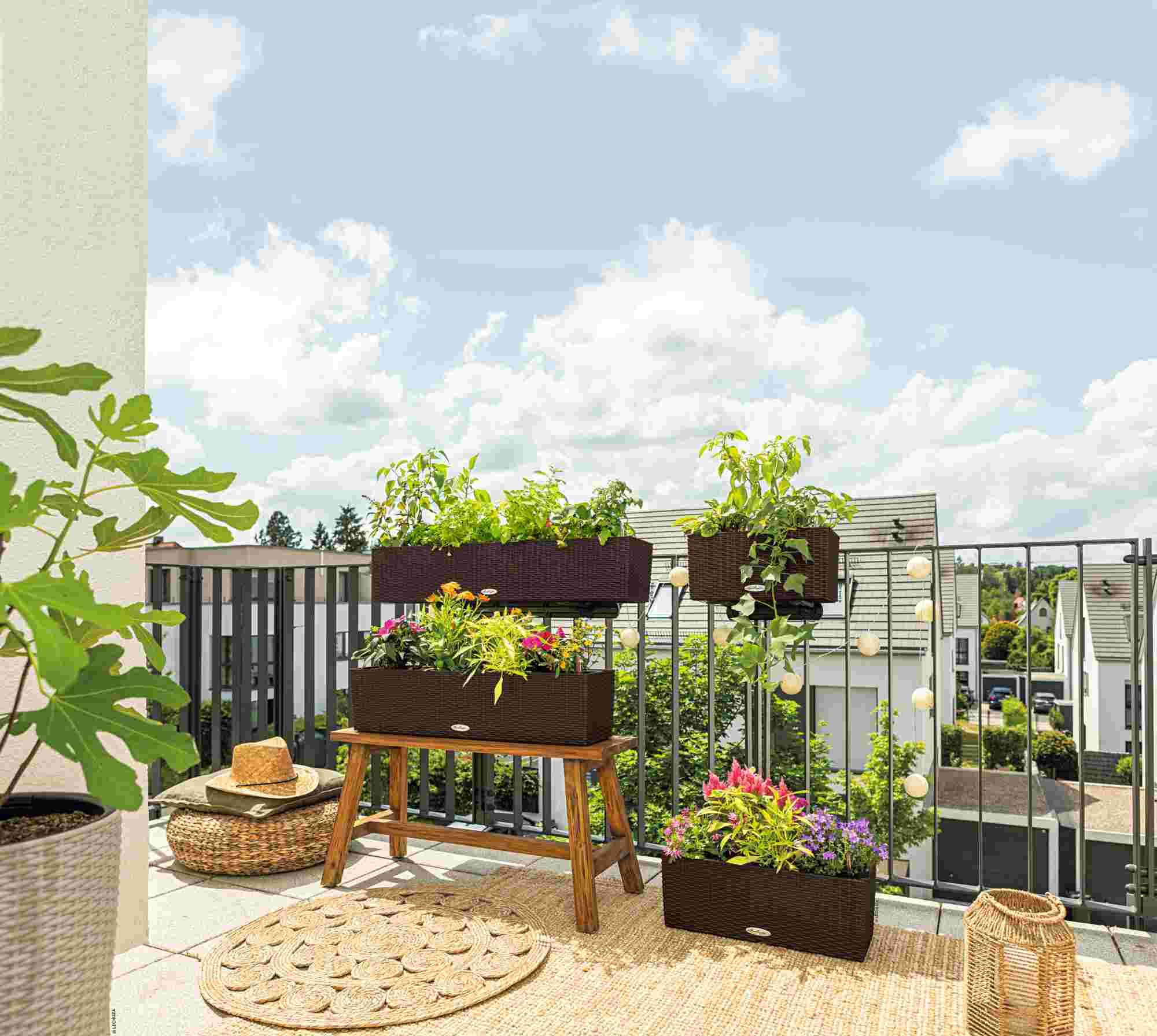 Lechuza Blumenkasten Balconera Cottage 100 Mokka Braun 15912