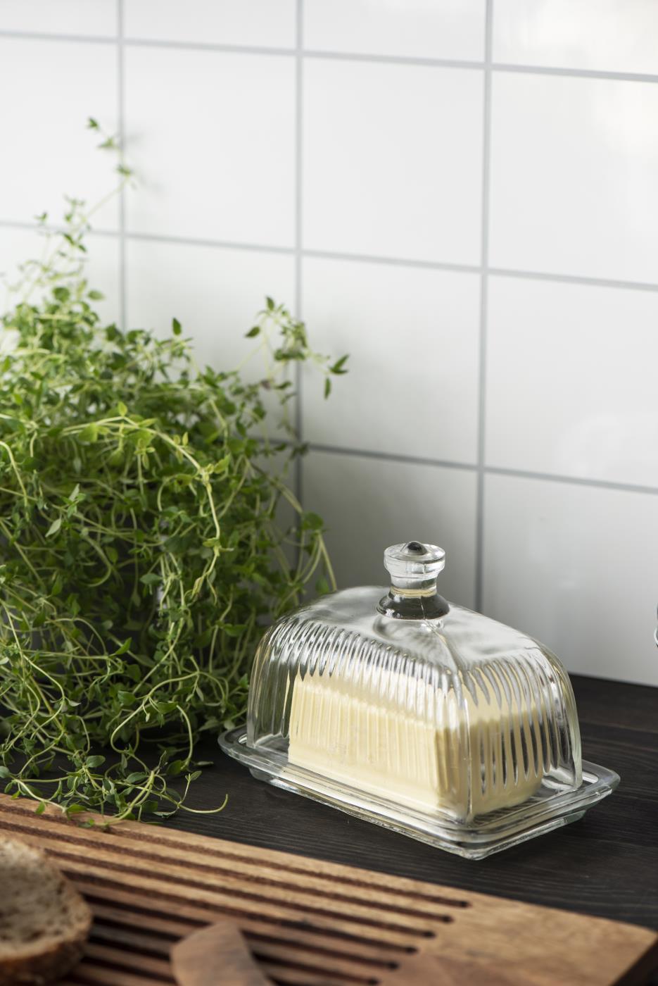 Ib Laursen Butterdose Butterbox Glasglocke mit Rillen