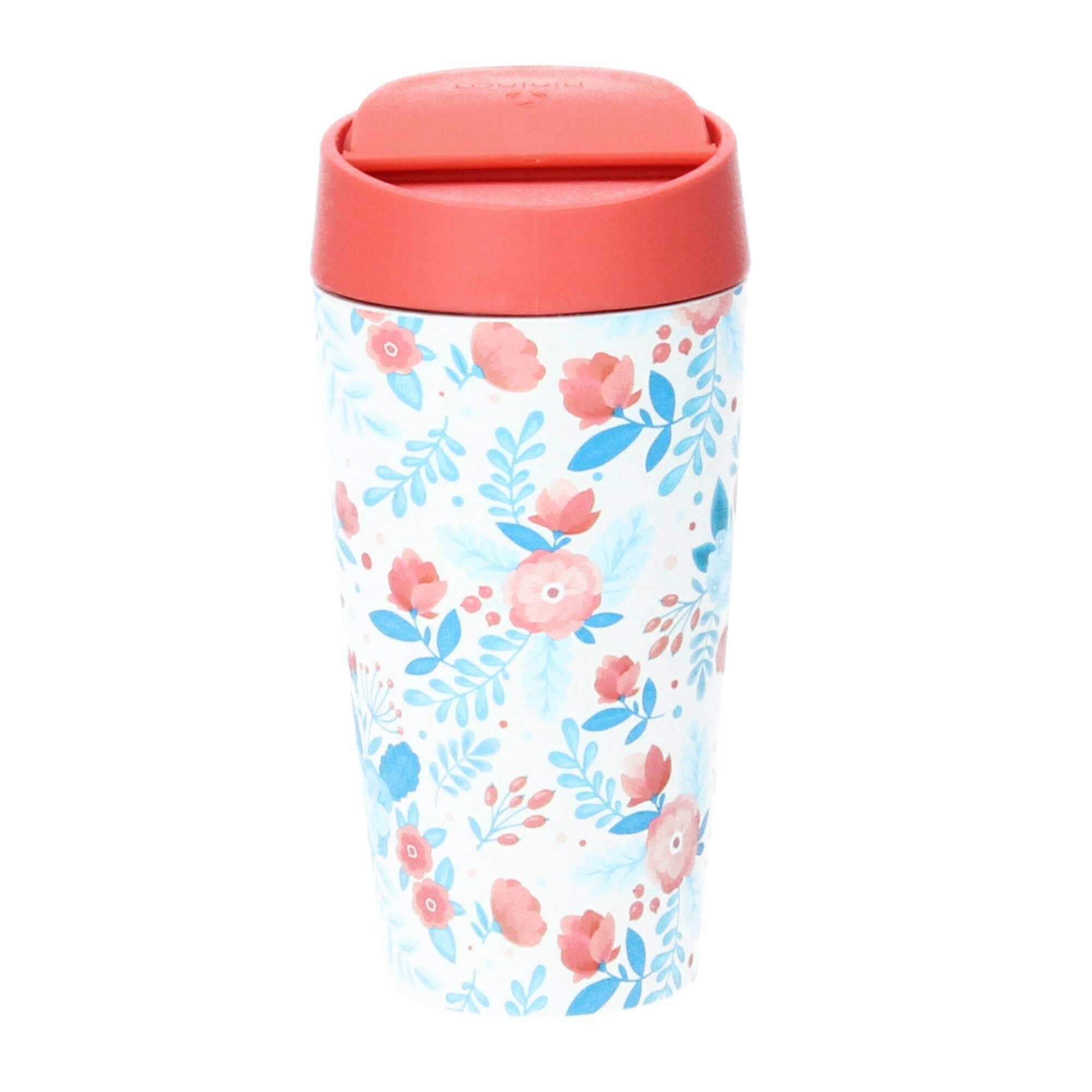 chic.mic Thermobecher Bioloco plant deluxe cup 420 ml red and blue flowers