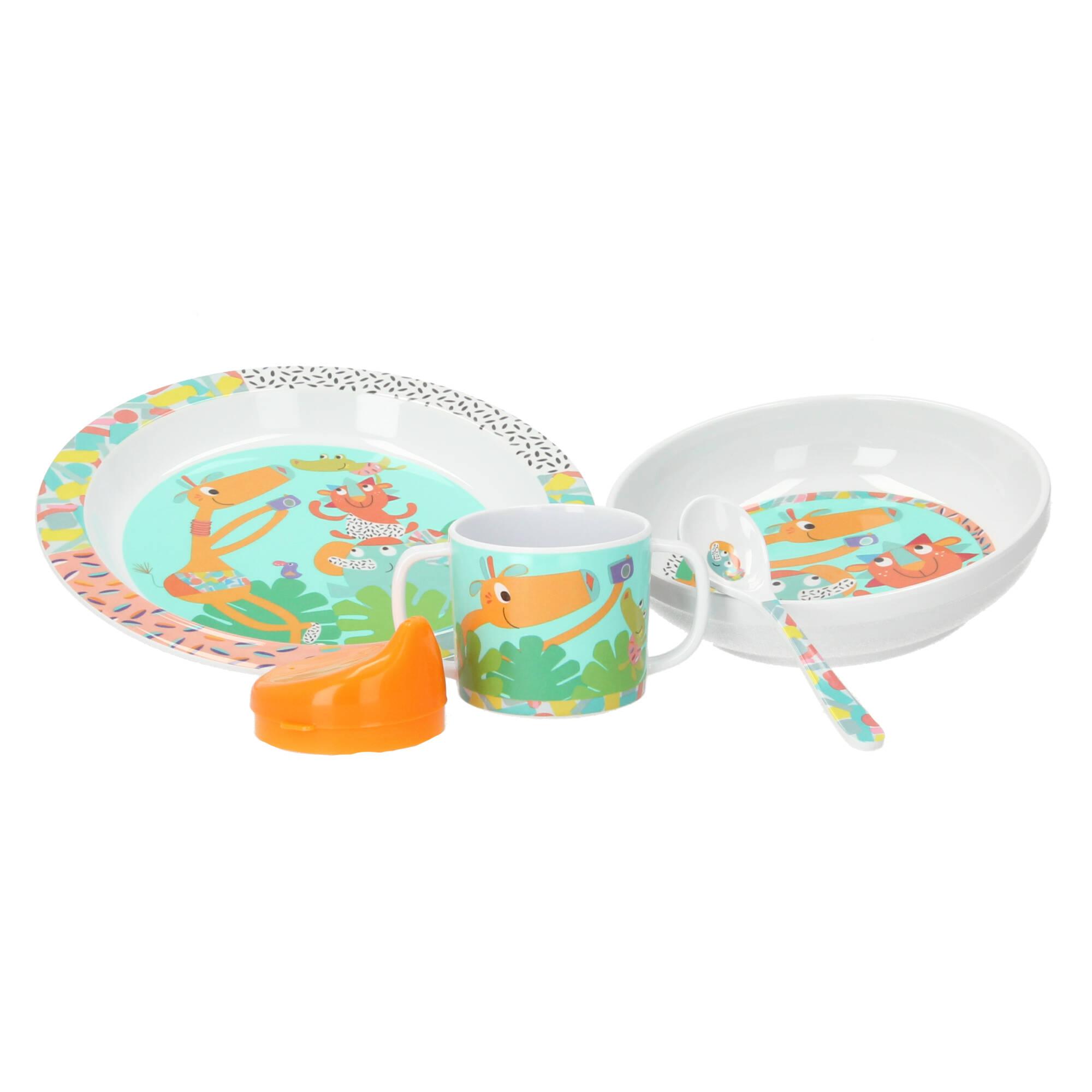 Ebulobo Kinder Geschirrset Giraffe 4tlg Kindergeschirr Melamin Ebulobo Kinder Geschirrset Giraffe 4tlg Kindergeschirr Melamin
