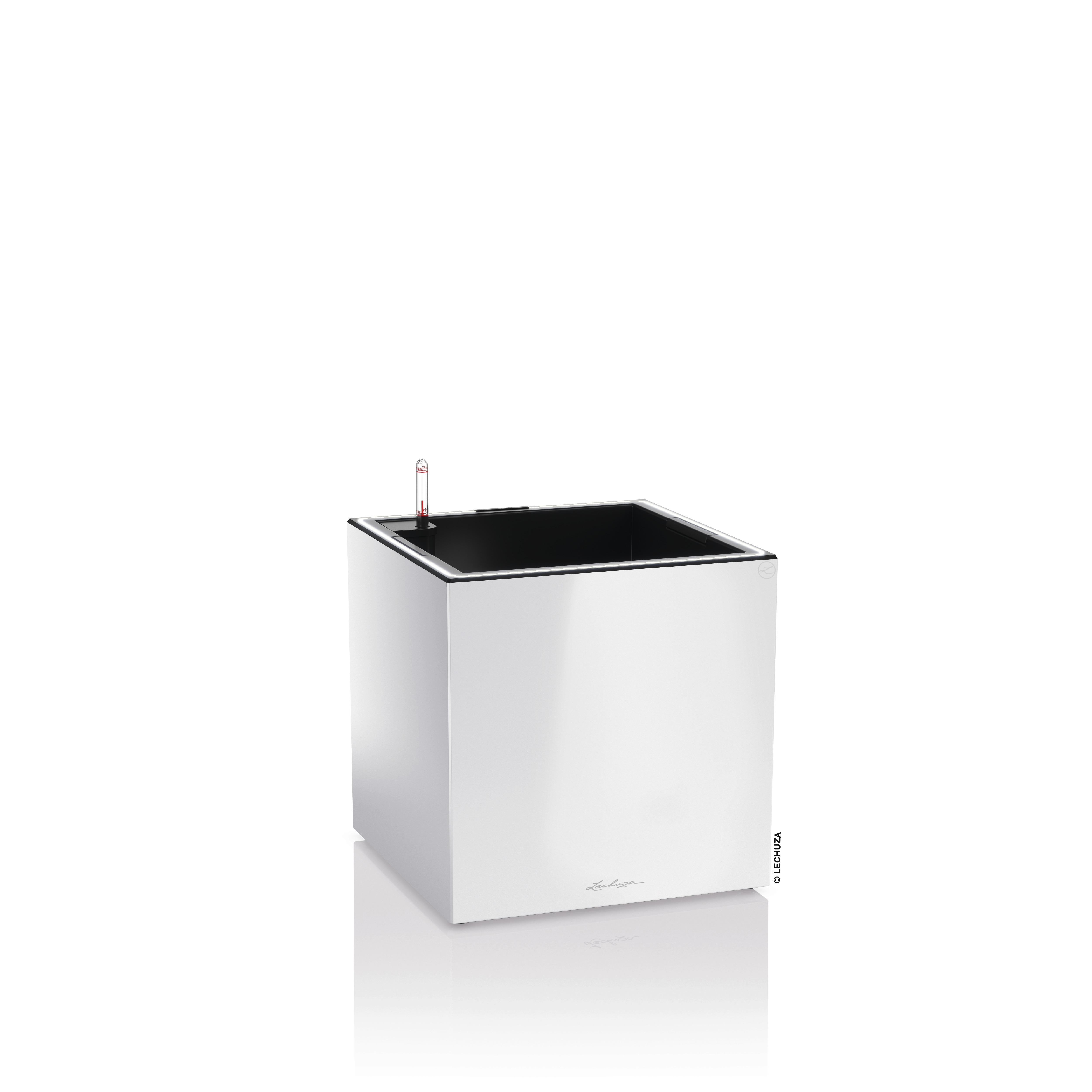 Lechuza Pflanzkübel eckig Canto Premium Low 40 LED weiß