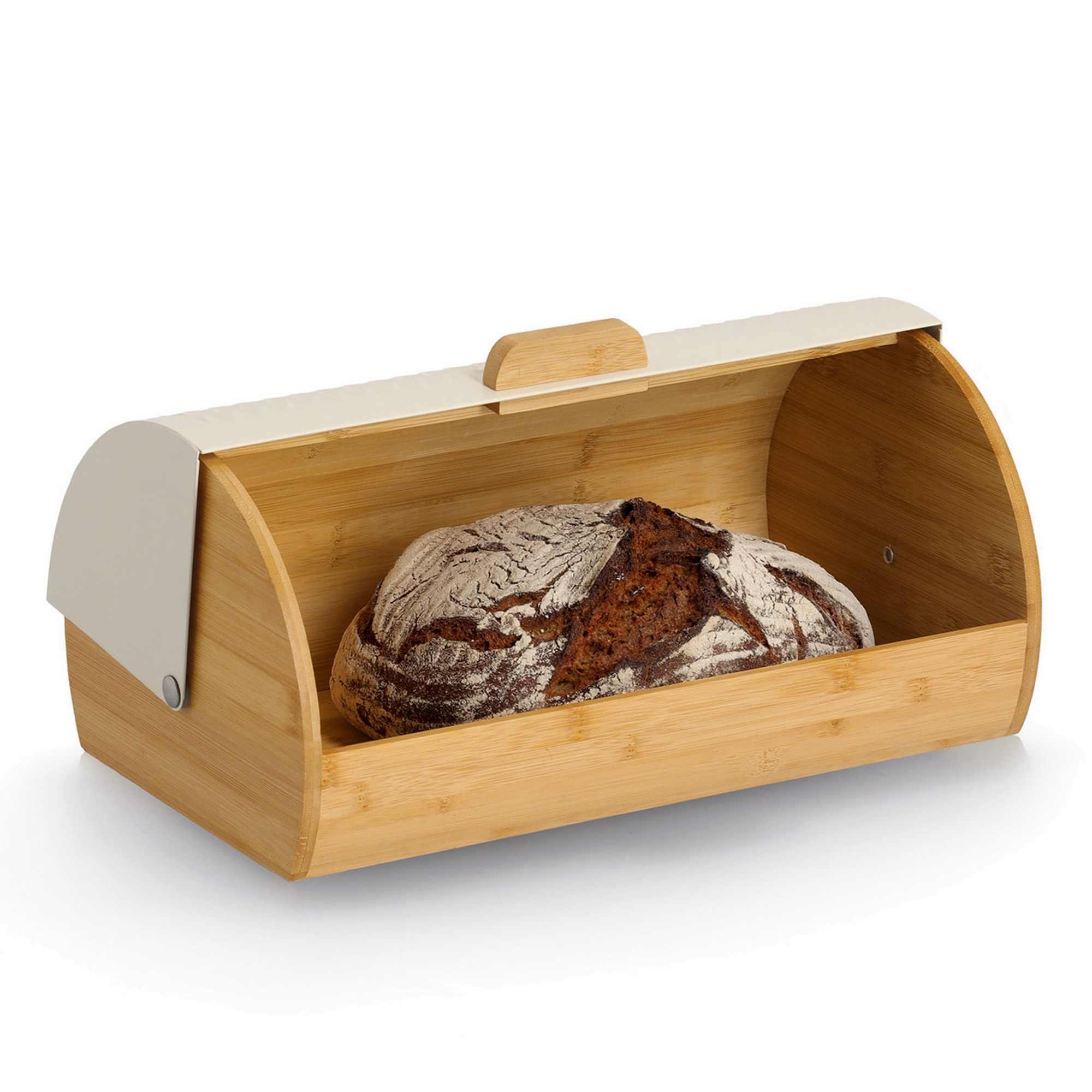 Zeller Brotkasten Bambus Metall 36x21x17cm creme weiß 25420 Zeller Brotkasten Bambus Metall 36x21x17cm creme weiß 25420