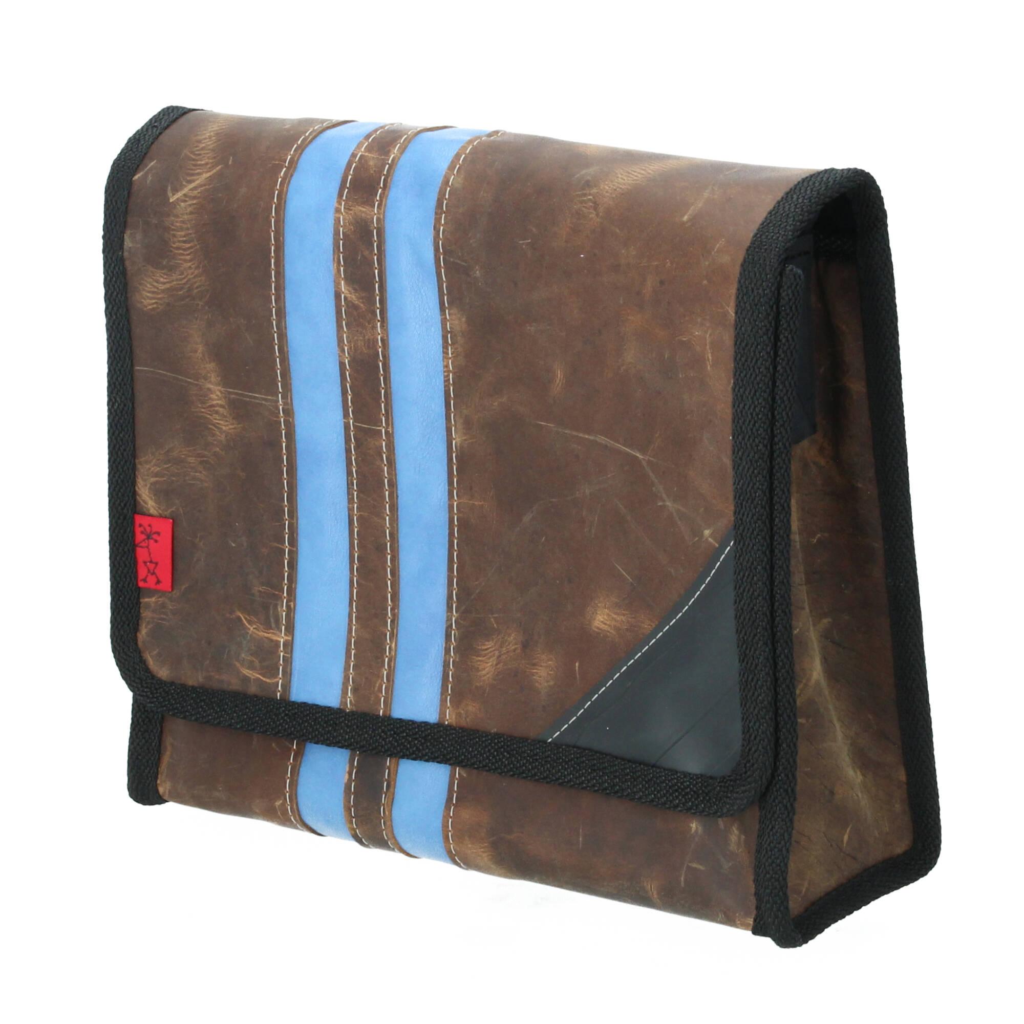Stef Fauser Schultertasche Radlerengel small Leder 27x24x10 cm hellblau