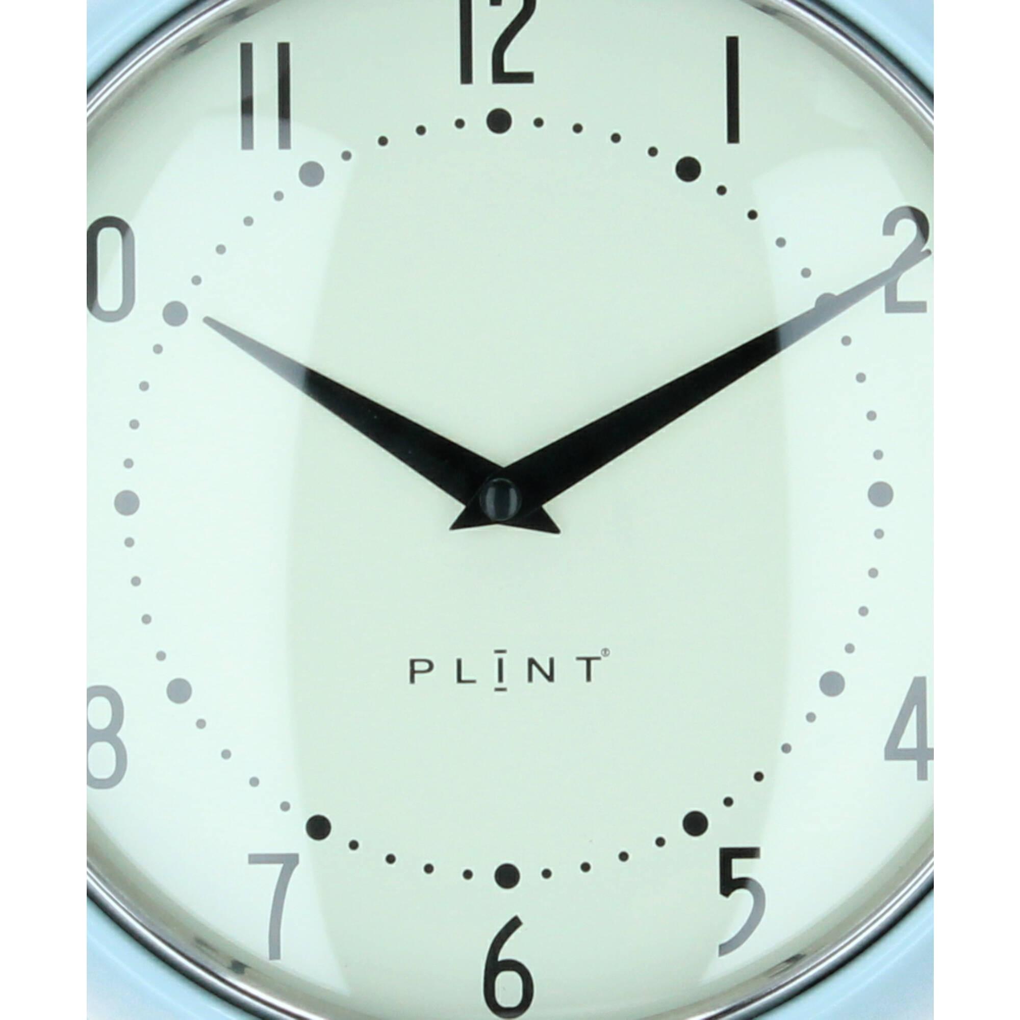Plint Wanduhr Küchenuhr Retro ice pastellblau