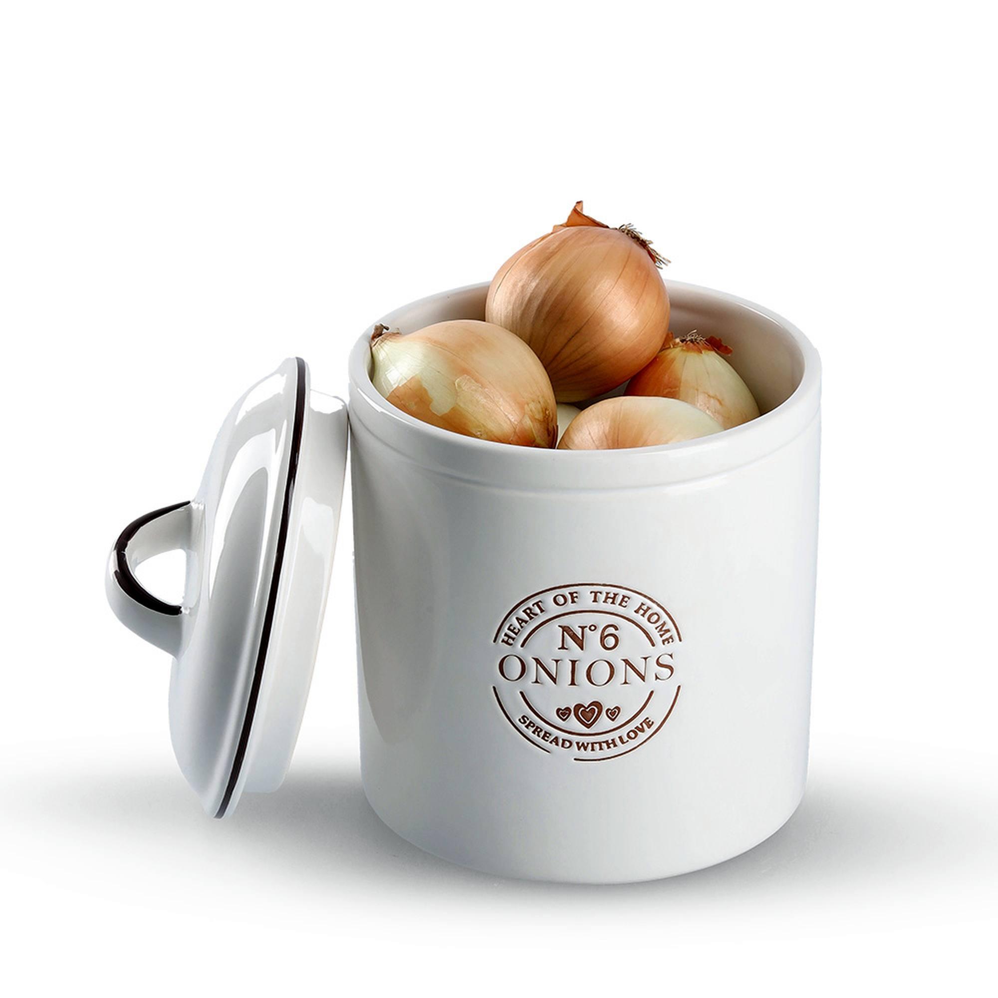 Zeller Present Vorratsdose Onions Keramik weiß 19363