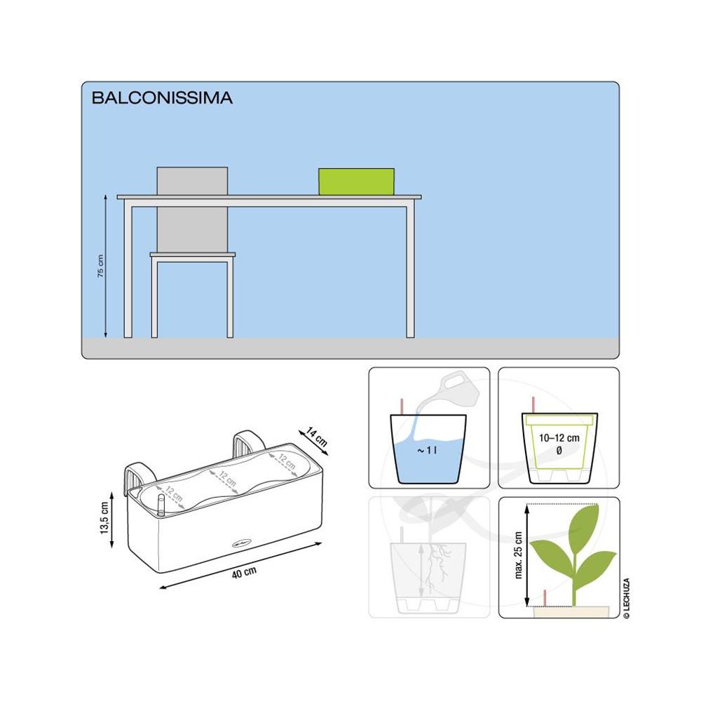 Lechuza Blumenkasten Cube Color Triple Weiß Wasserspeicher