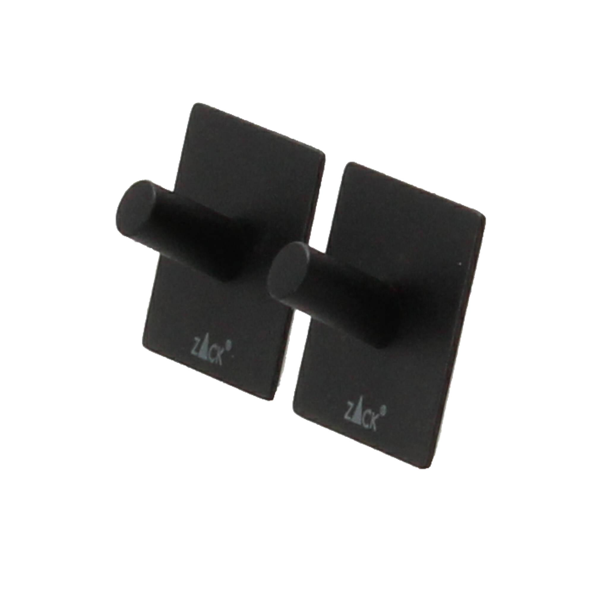 Zack PECO Handtuchhaken 2er Set eckig 4,2 cm schwarz
