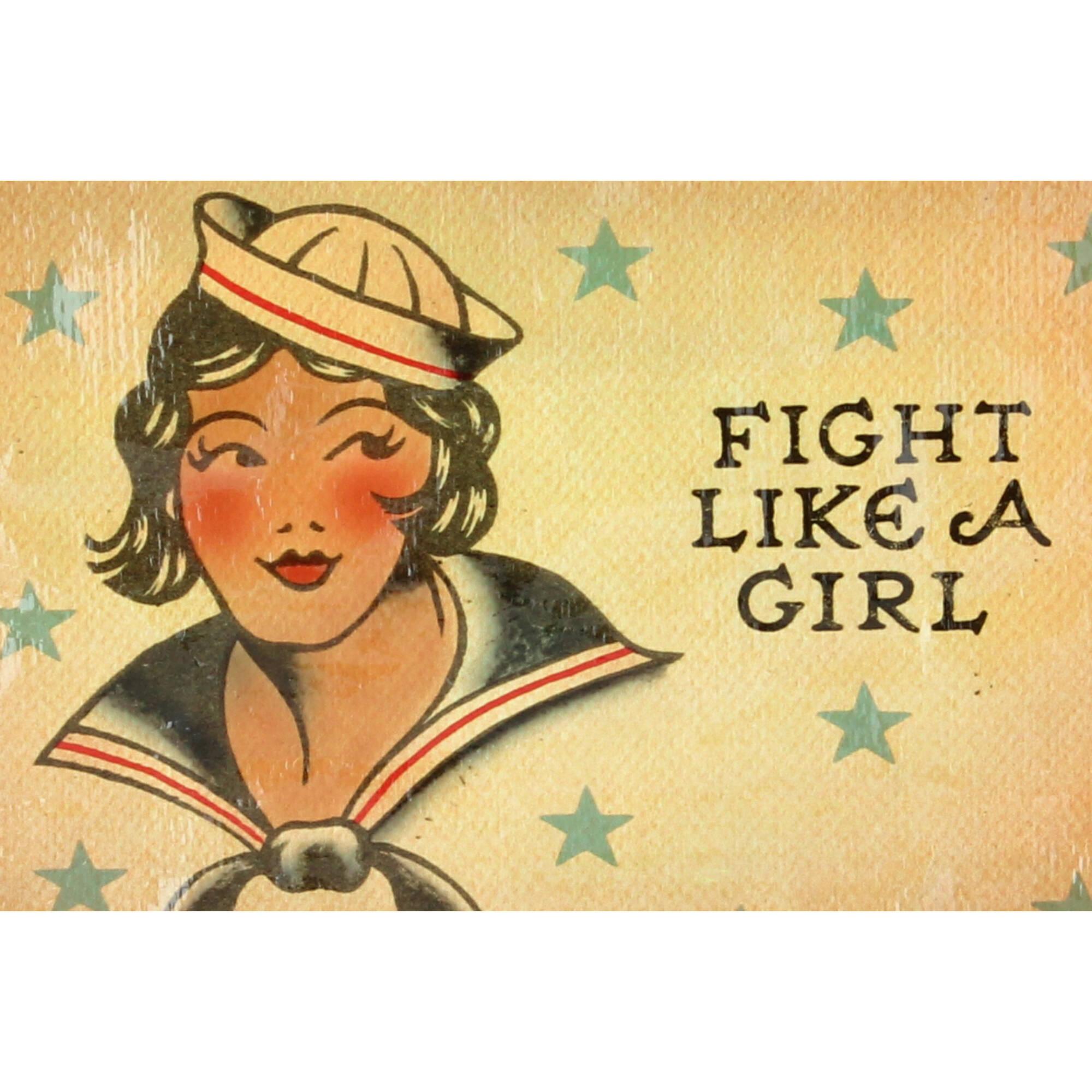 Blue-Q Zipper Pouch Kosmetiktasche Fight like a girl Recycling