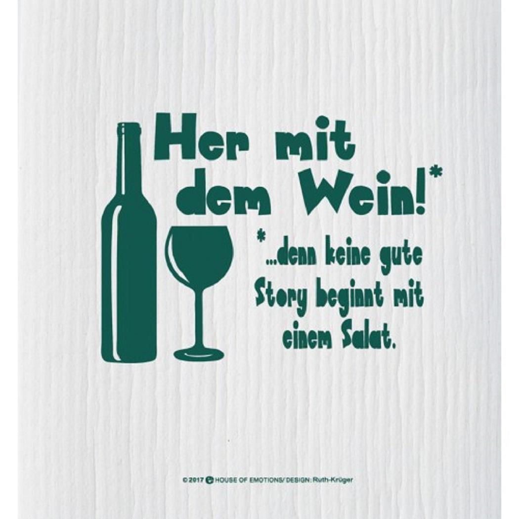 House of Emotions Spüllappen Her mit dem Wein 720128